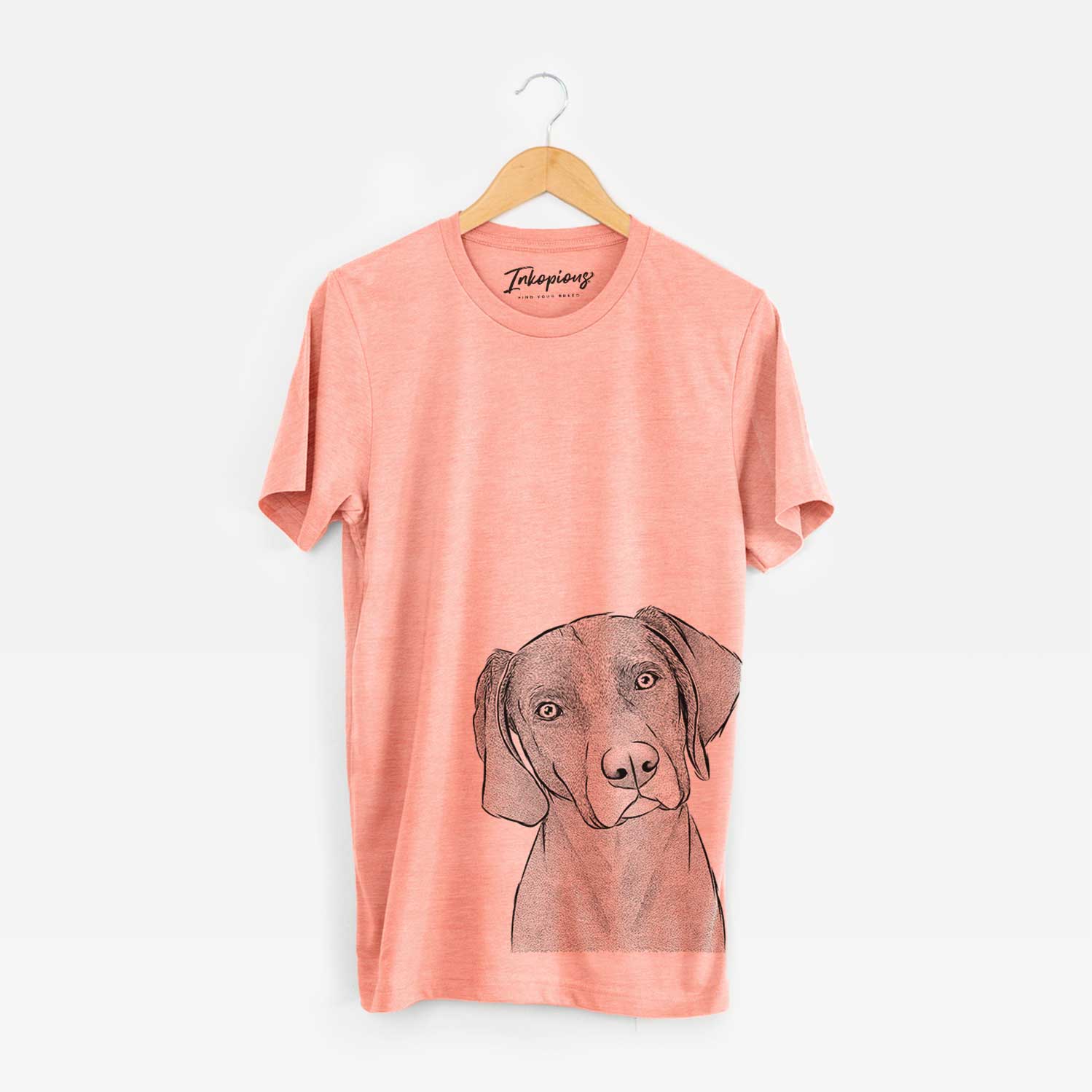 Hand-drawn sketch of Willow the Weizsla on a Sunset Bella Canvas Unisex Crewneck