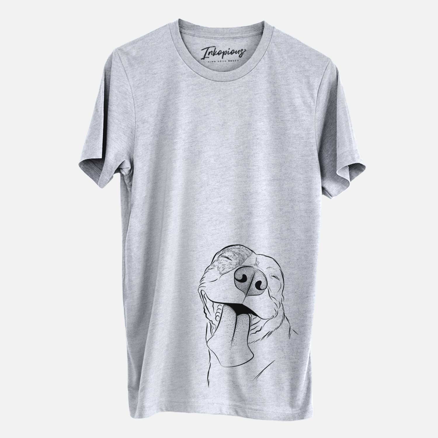 Hand-drawn sketch of Xena the American Staffordshire Terrier on a Grey Unisex crewneck