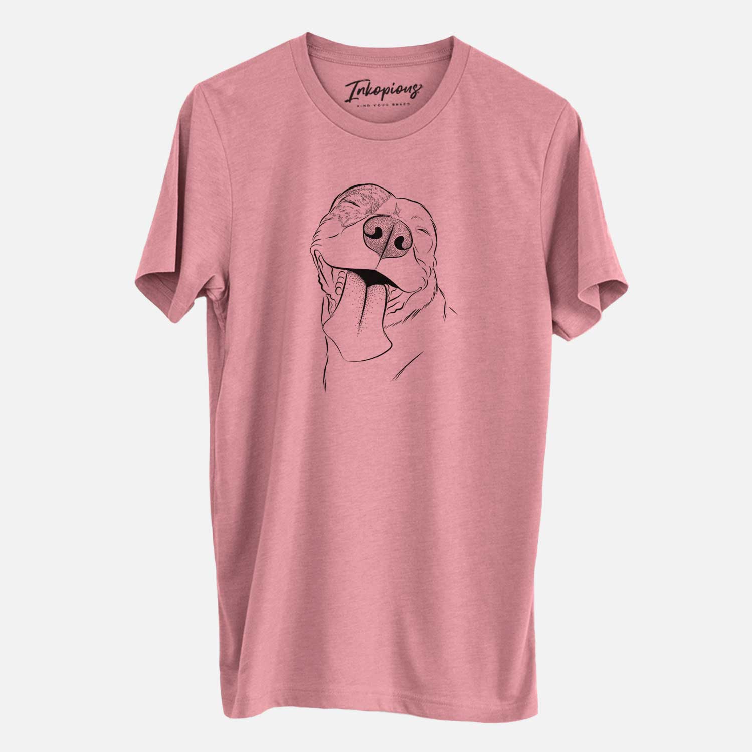 Hand-drawn sketch of Xena the American Staffordshire Terrier on a Mauve Unisex crewneck