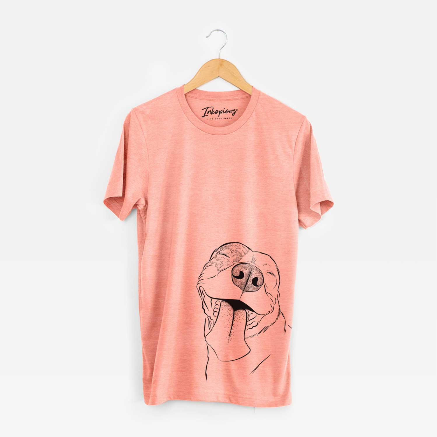 Hand-drawn sketch of Xena the American Staffordshire Terrier on a Sunset Bella Canvas Unisex Crewneck