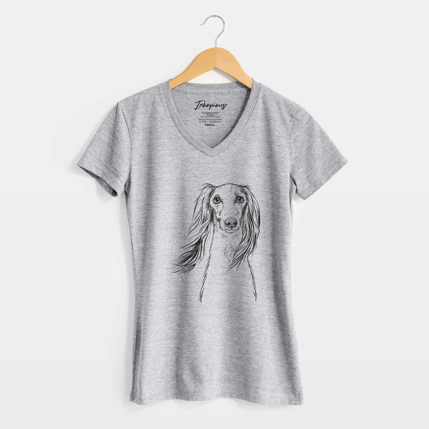 Bare Zahra the Saluki - Women's V-neck Shirt
