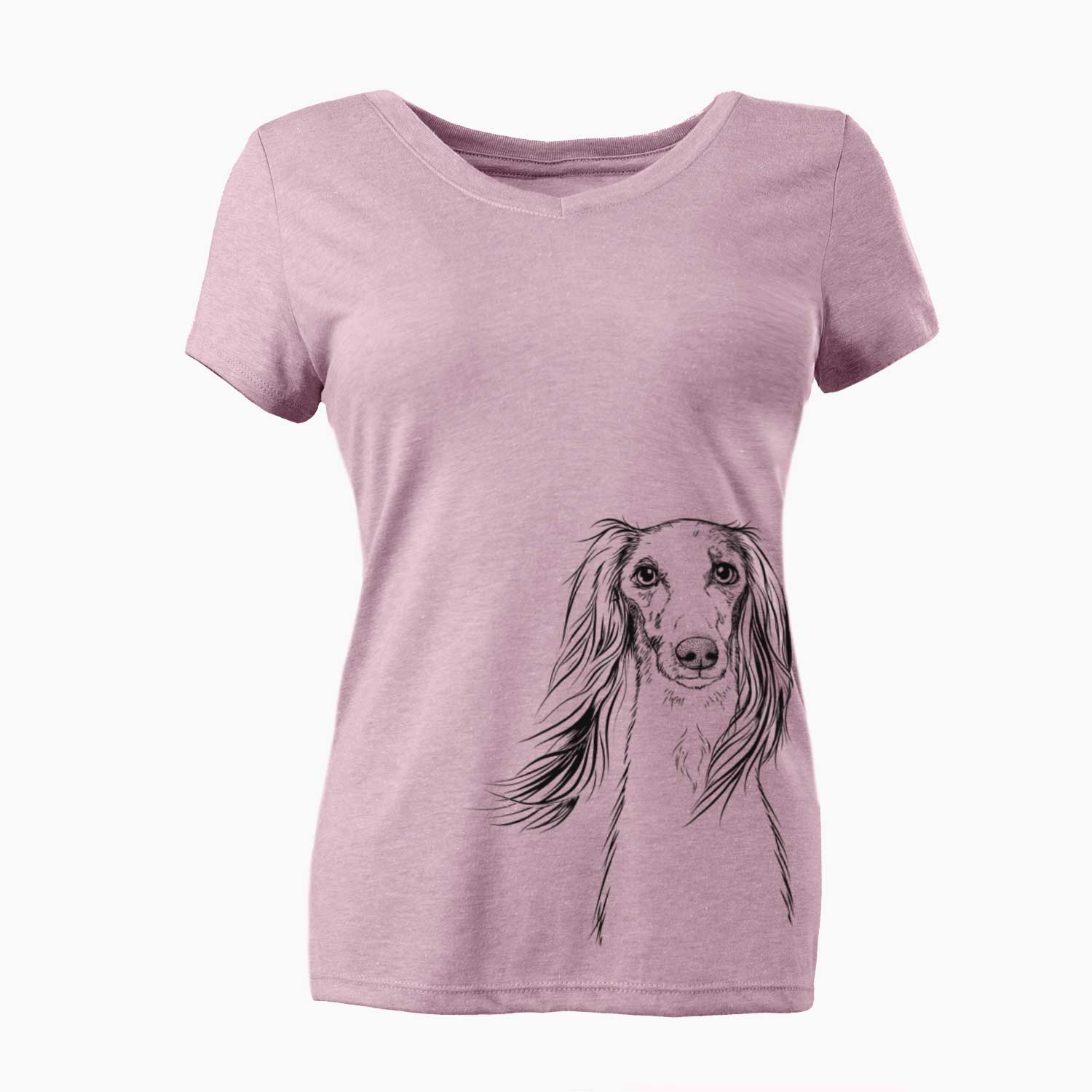 Bare Zahra the Saluki - Women's V-neck Shirt