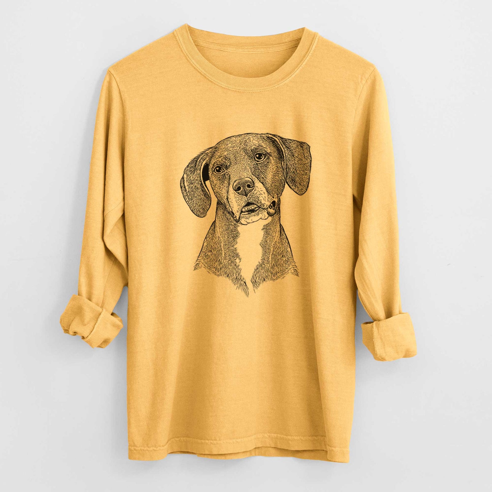 Bare Zeena the Plott Hound Mix - Heavyweight 100% Cotton Long Sleeve