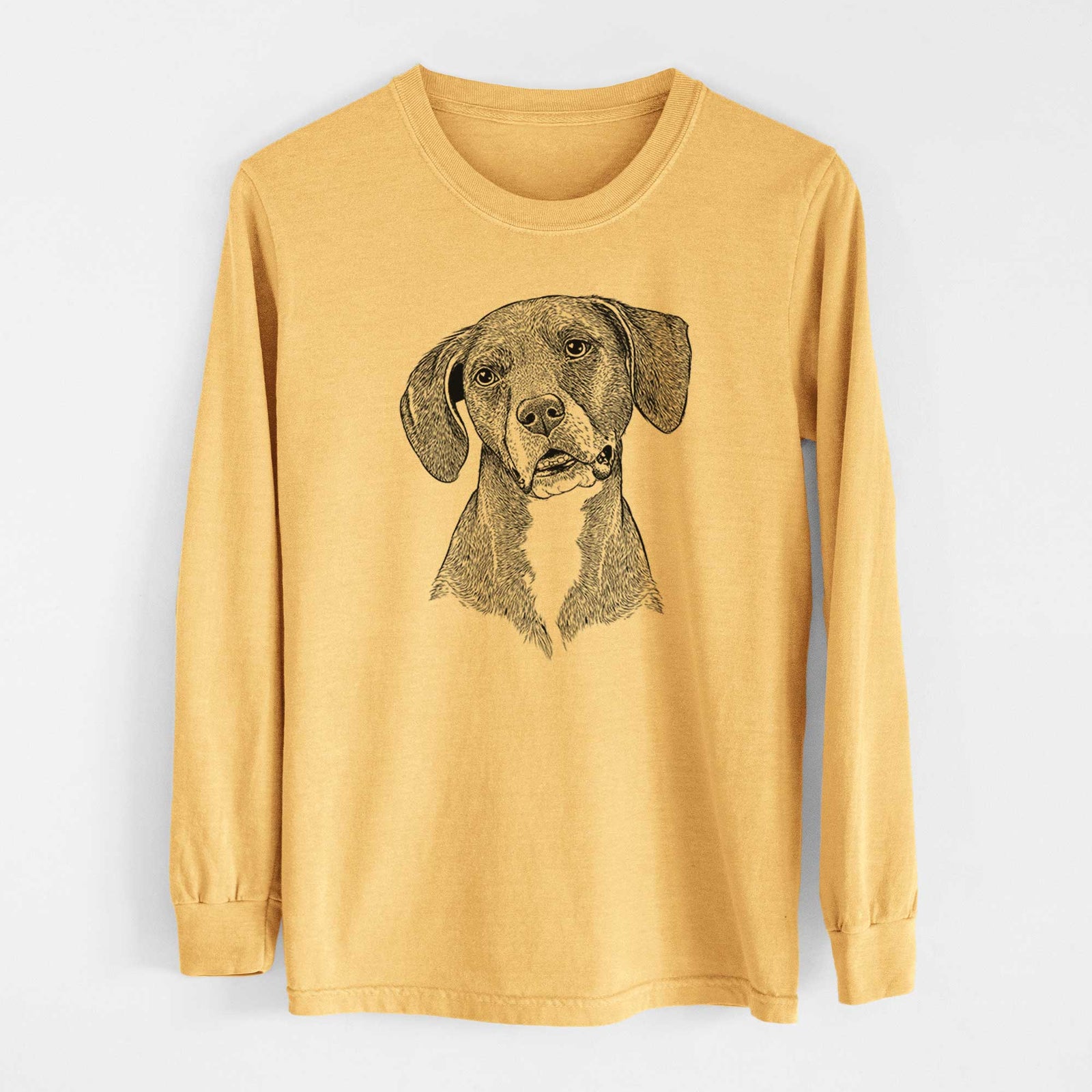 Bare Zeena the Plott Hound Mix - Heavyweight 100% Cotton Long Sleeve
