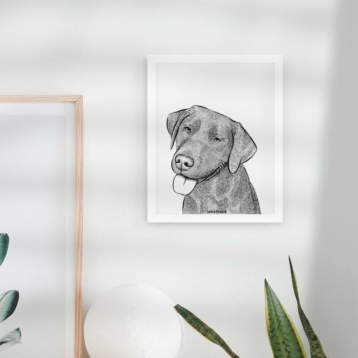 Zeppelin the Black Labrador Art Print