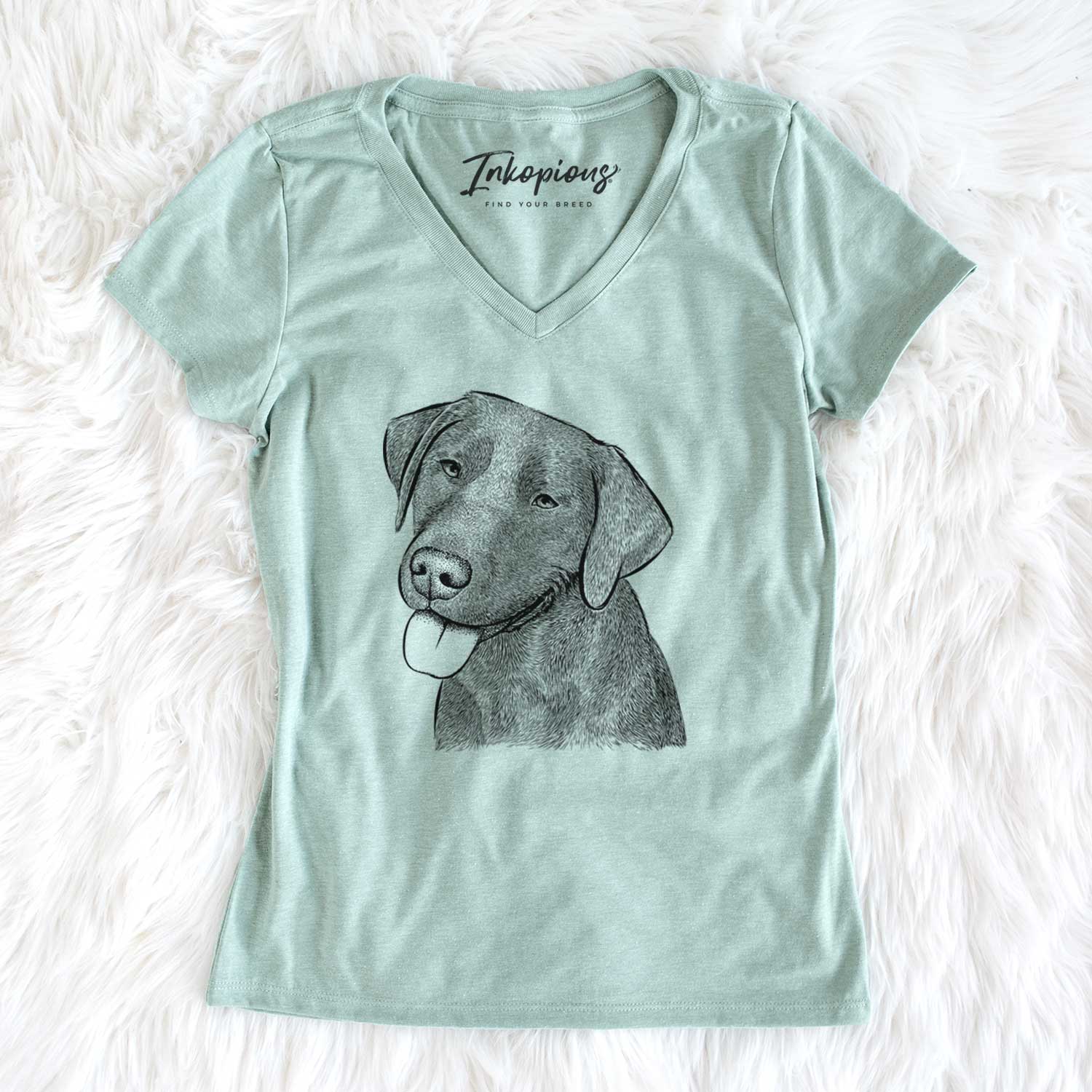 Bare Zeppelin the Black Labrador - Women's V-neck Shirt
