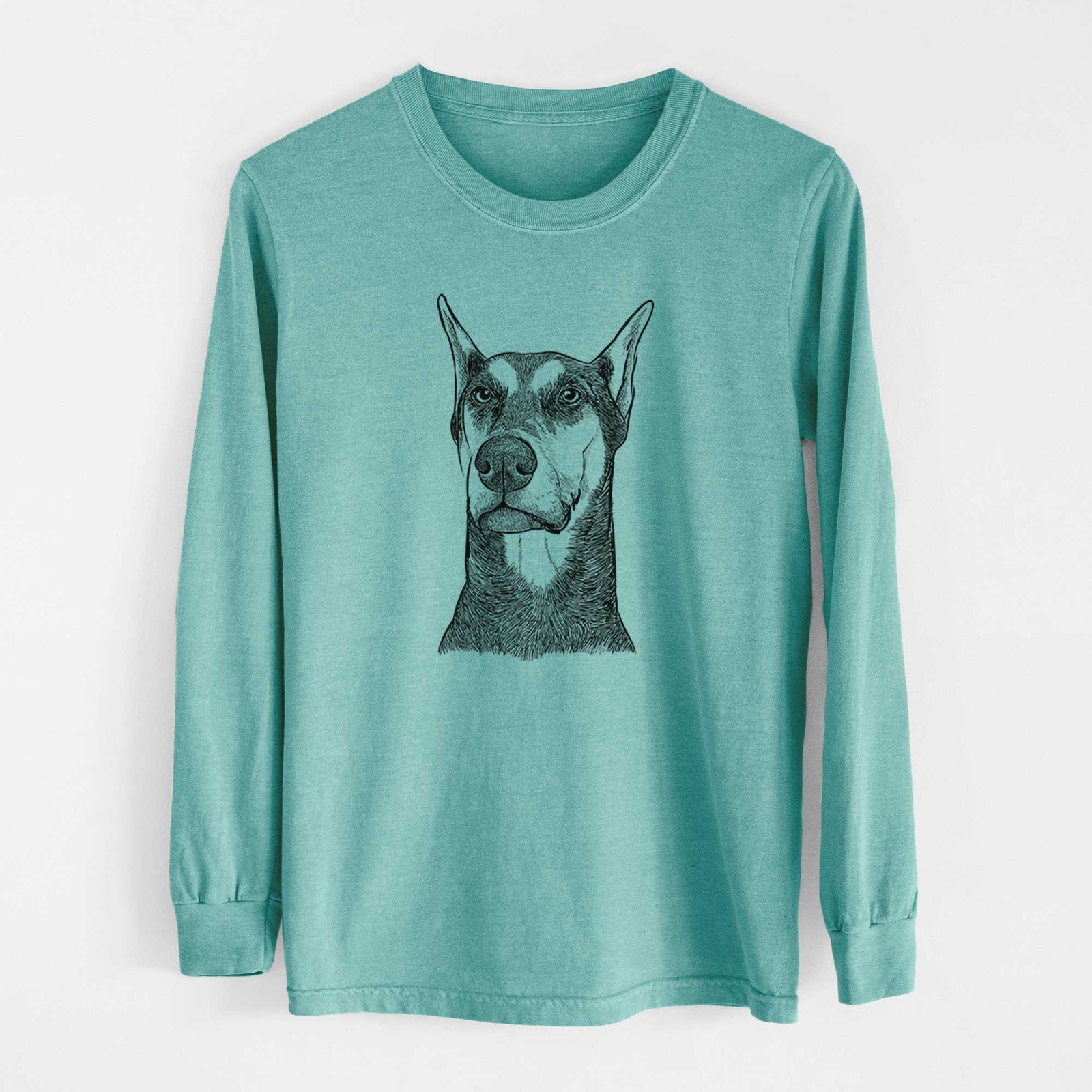 Bare Zeus the Doberman Pinscher - Heavyweight 100% Cotton Long Sleeve