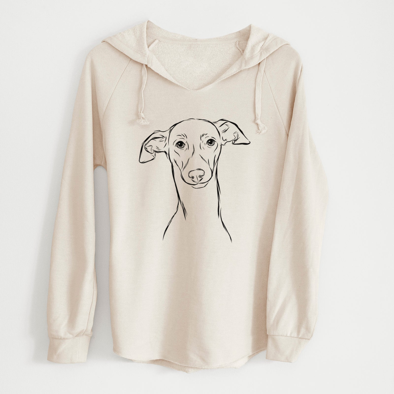Bare Ziggie the Italian Greyhound - Cali Wave Hooded Sweatshirt