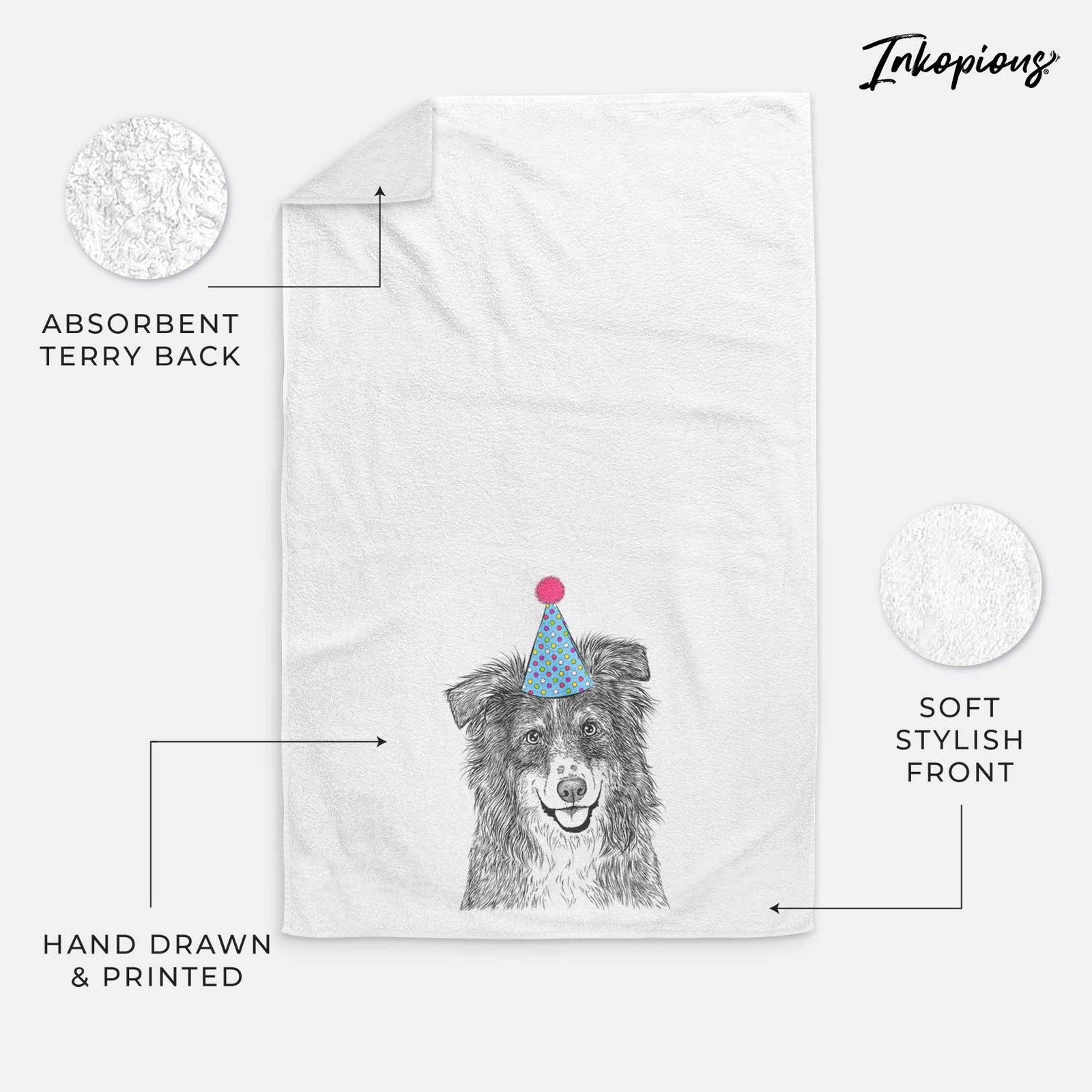 Aushe the Australian Shepherd Decorative Hand Towel