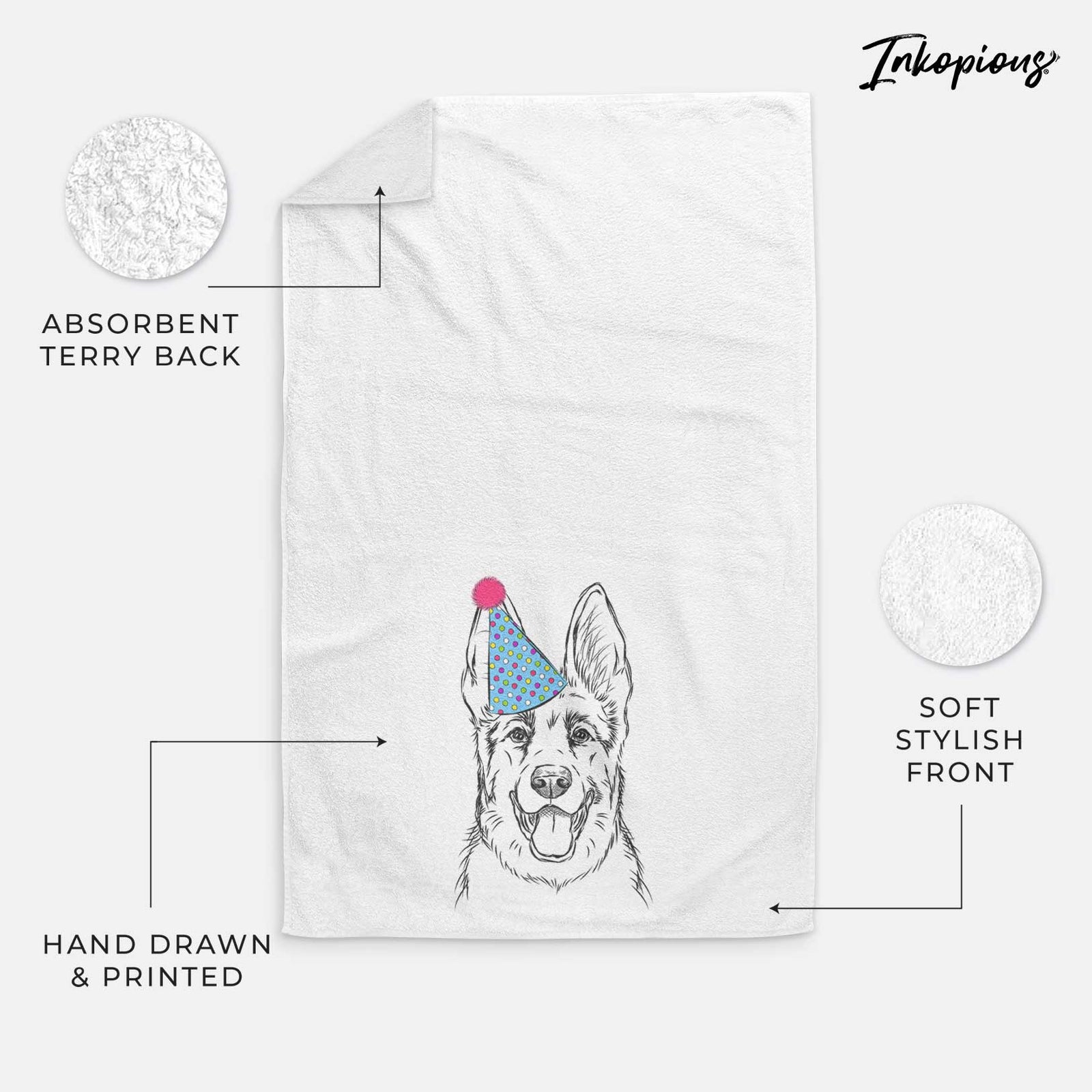 Brutus the German Shepherd Decorative Hand Towel