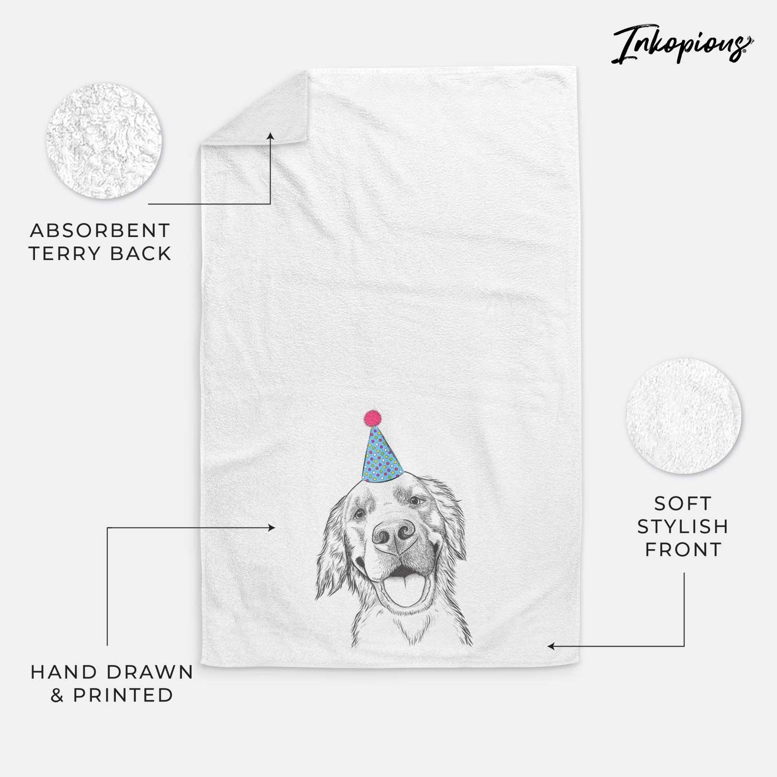 Jordy the Golden Retriever Decorative Hand Towel