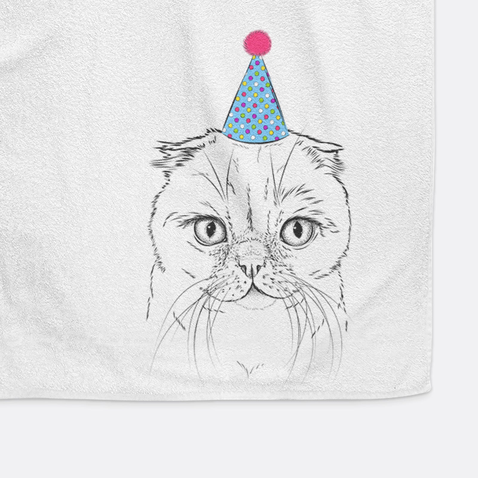 Lina the Exotic Fold Cat Decorative Hand Towel