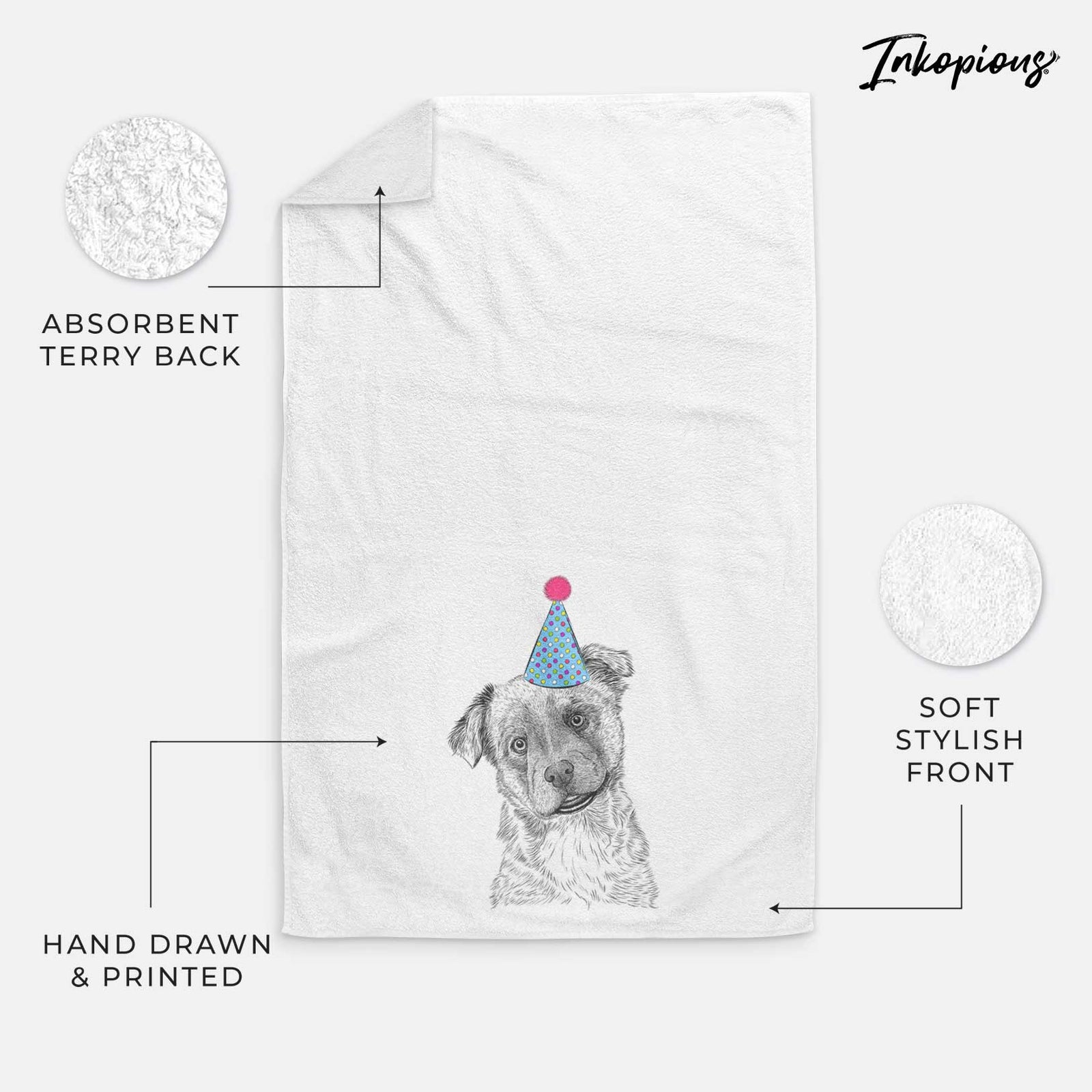 Loki Bear the Australian Cattle Dog Mix Decorative Hand Towel