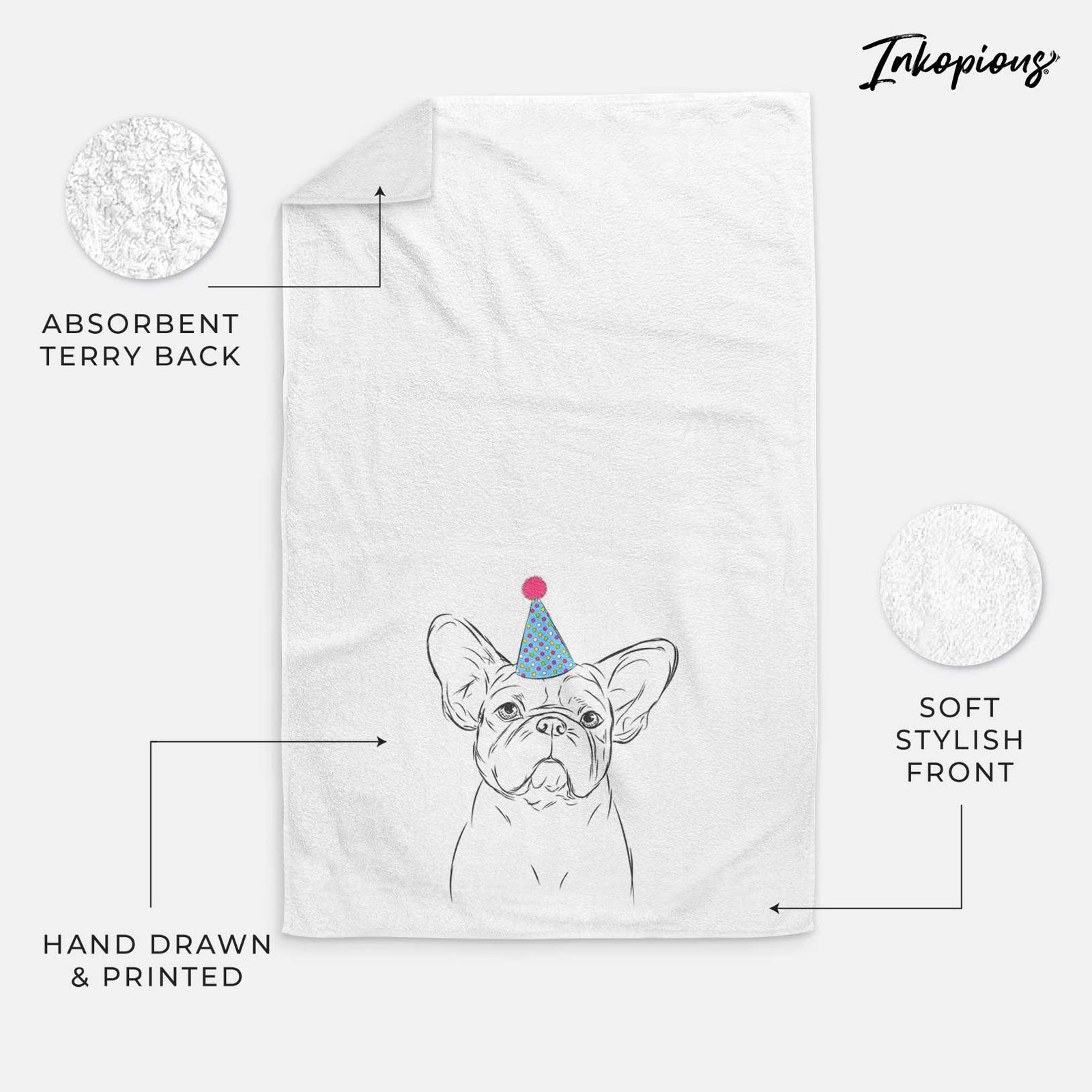 Pierre the French Bulldog Decorative Hand Towel