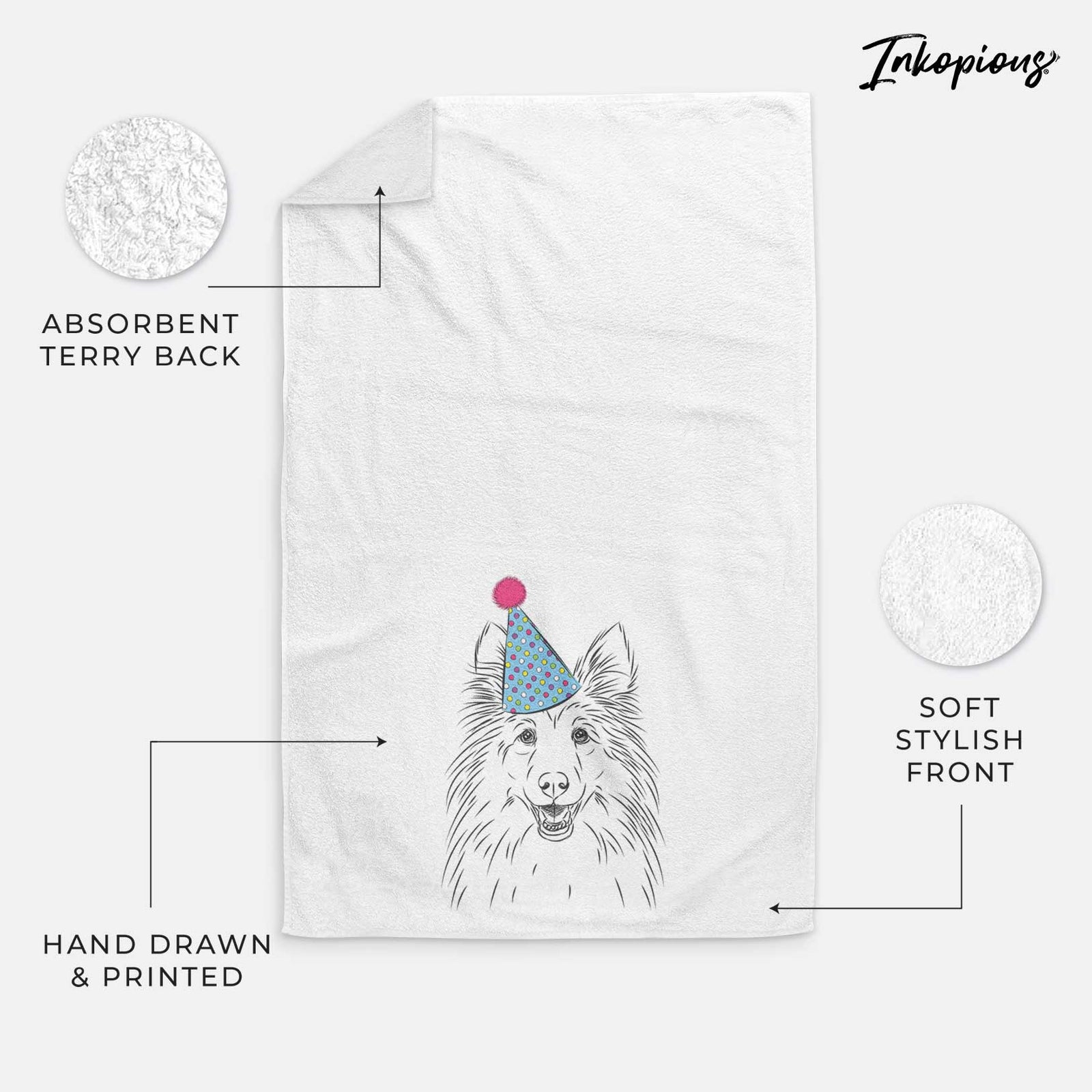 Sheldon the Shetland Sheepdog Decorative Hand Towel