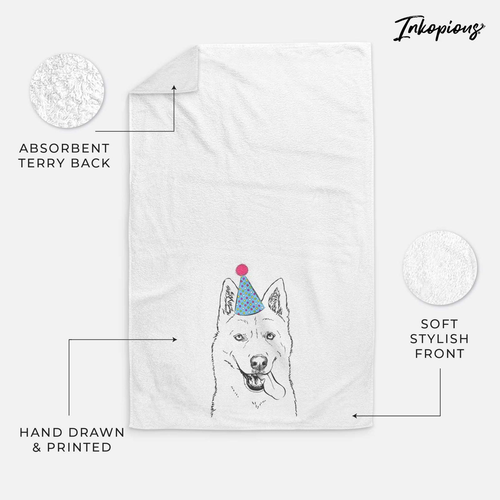 Sinatra the Siberian Husky Decorative Hand Towel