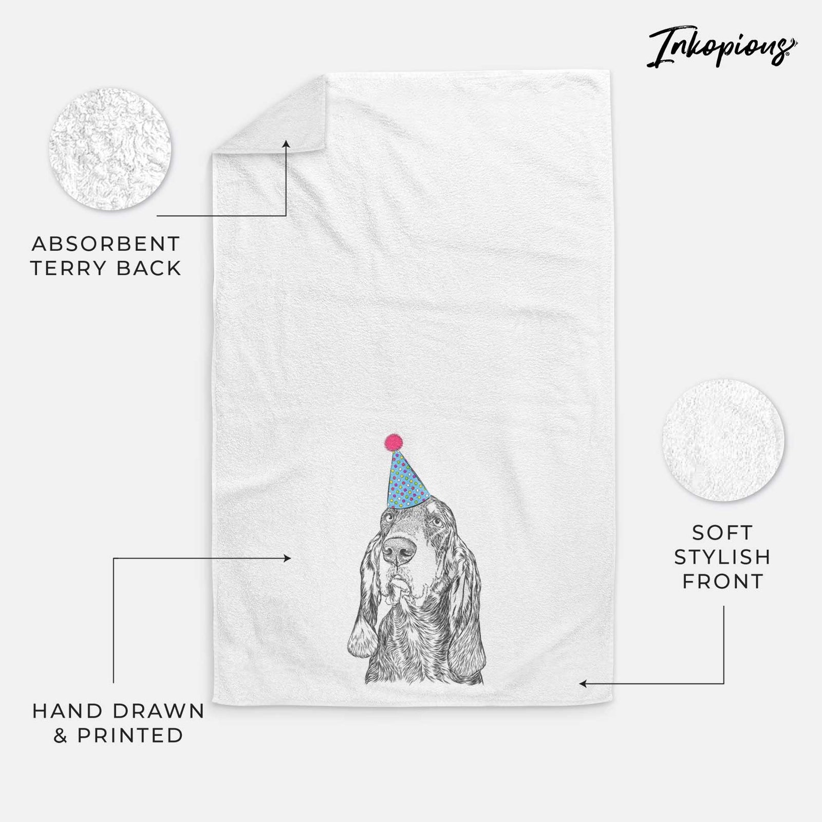 Stu the Black and Tan Coonhound Decorative Hand Towel