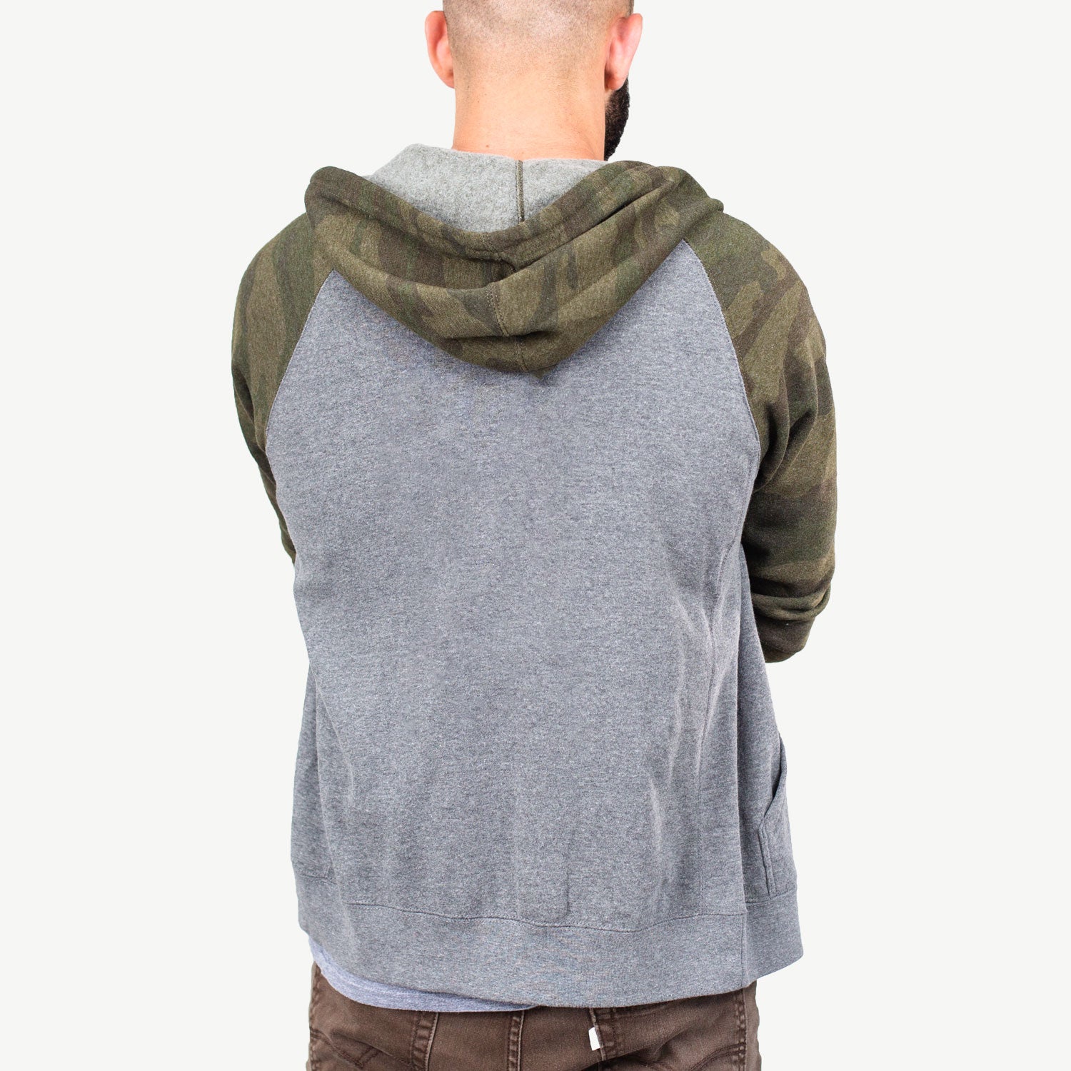 CLEARANCE - Unisex Raglan Zip Up Hoodie - Blank