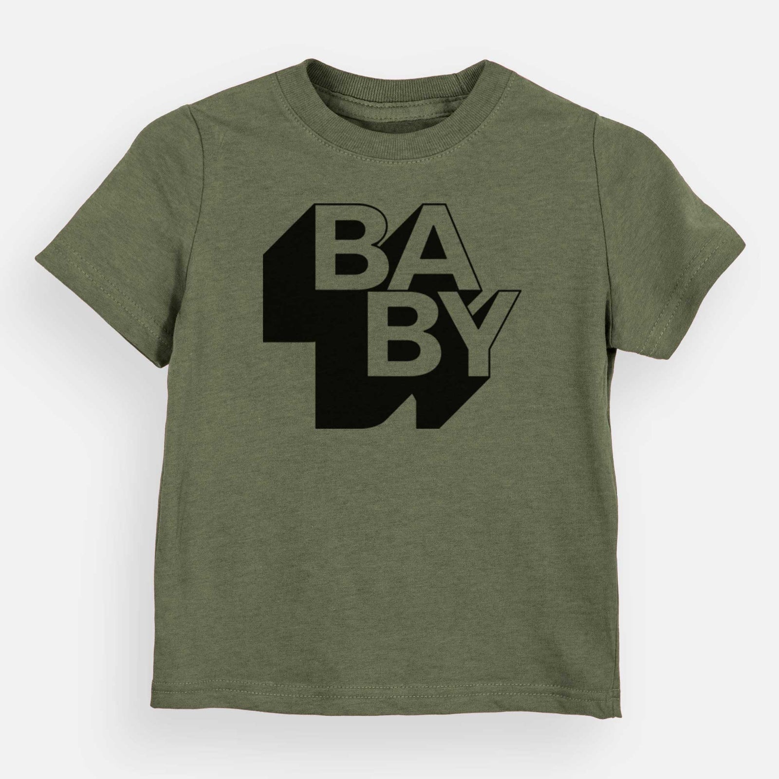 'Baby - Blockscape Collection' design on an Olive kids' shirt