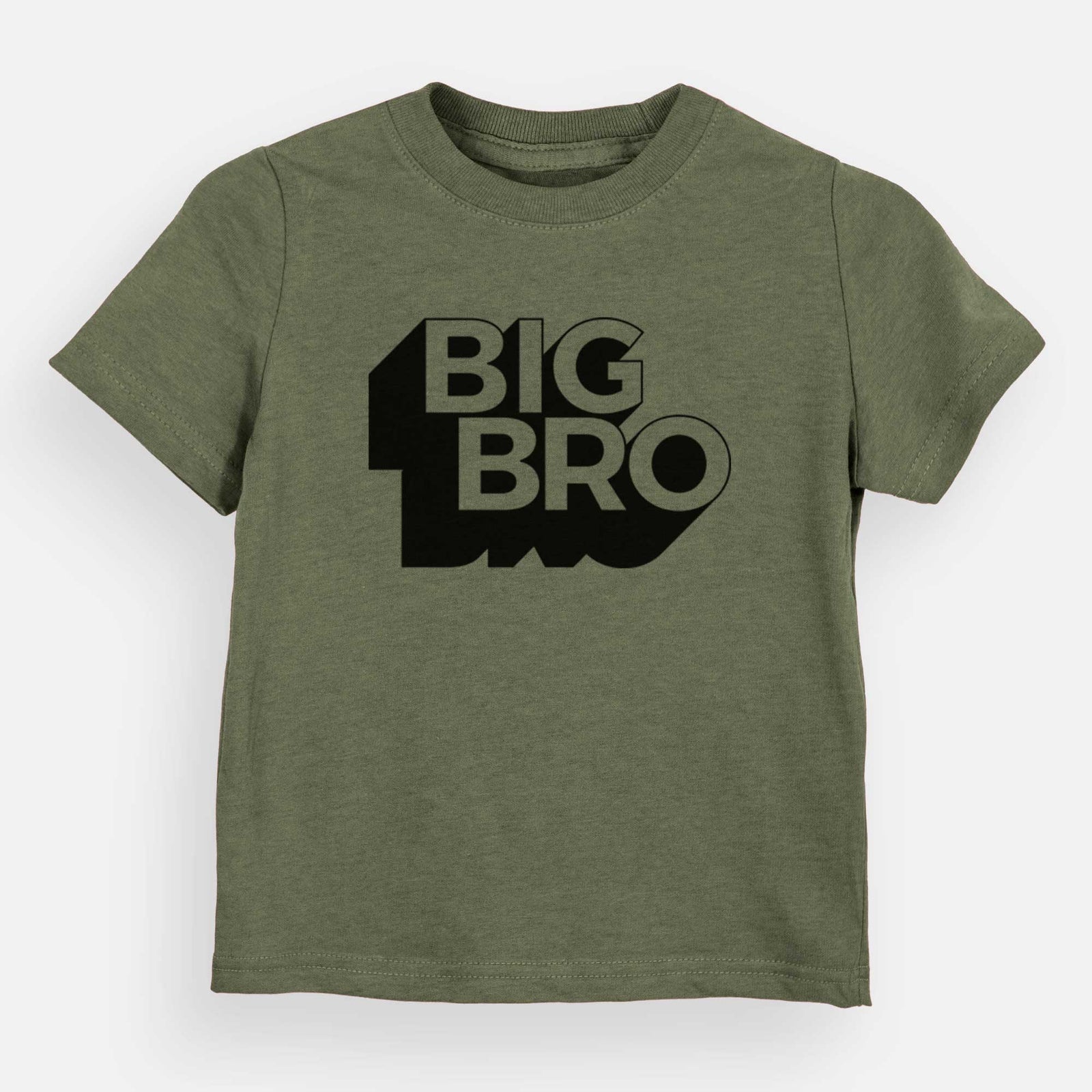 'Big Bro - Blockscape Collection' design on an Olive kids' shirt