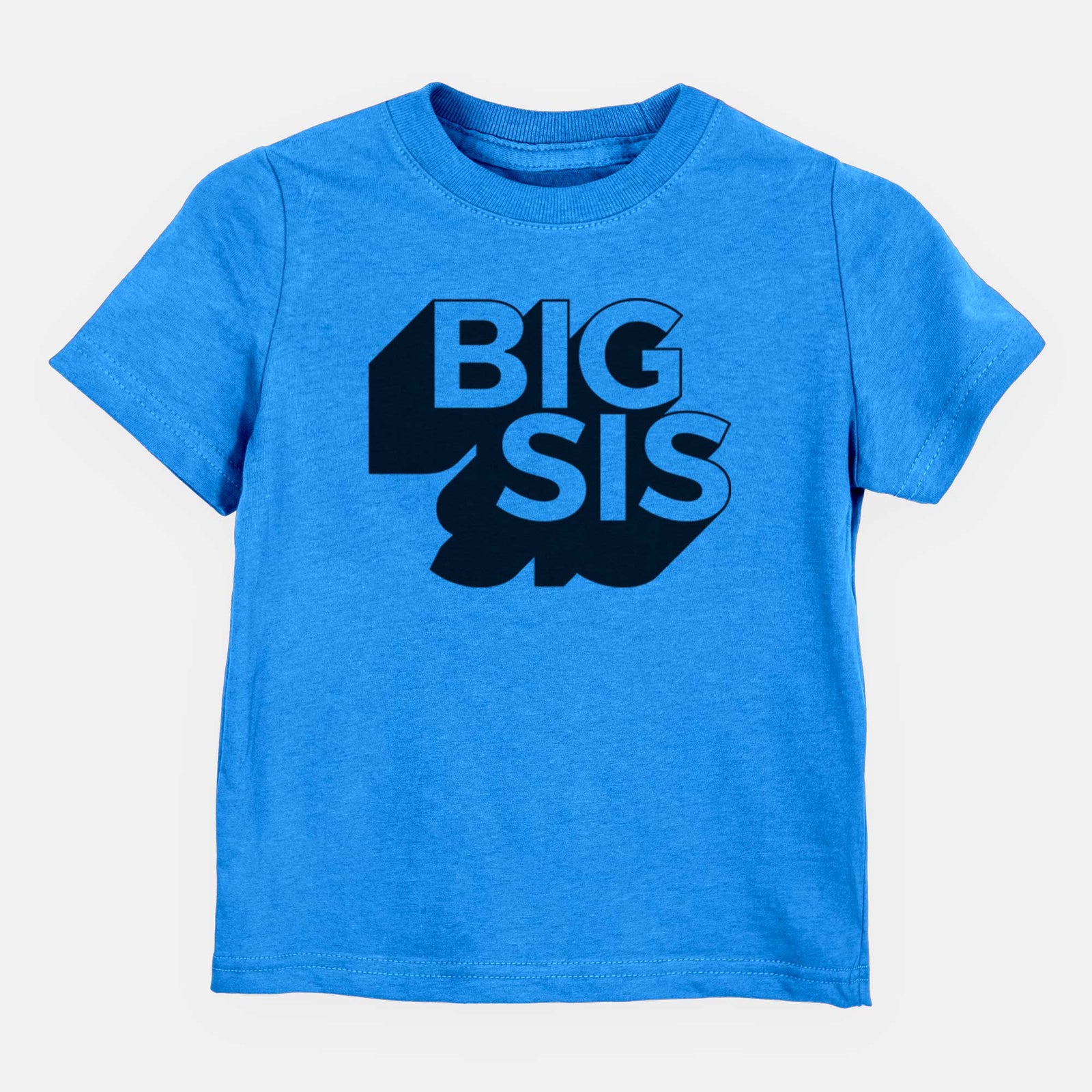 'Big Sis - Blockscape Collection' design on a Blue kids' shirt