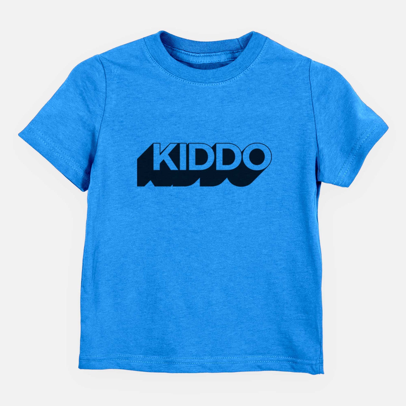 'Kiddo - Blockscape Collection' design on a Blue kids' shirt