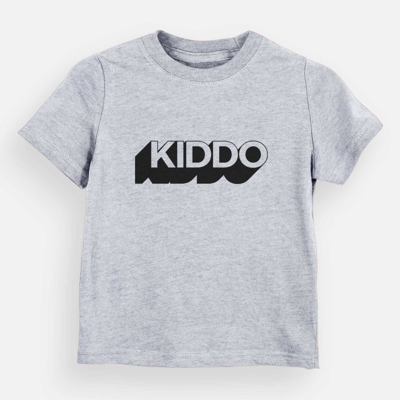 'Kiddo - Blockscape Collection' design on a Grey kids' shirt