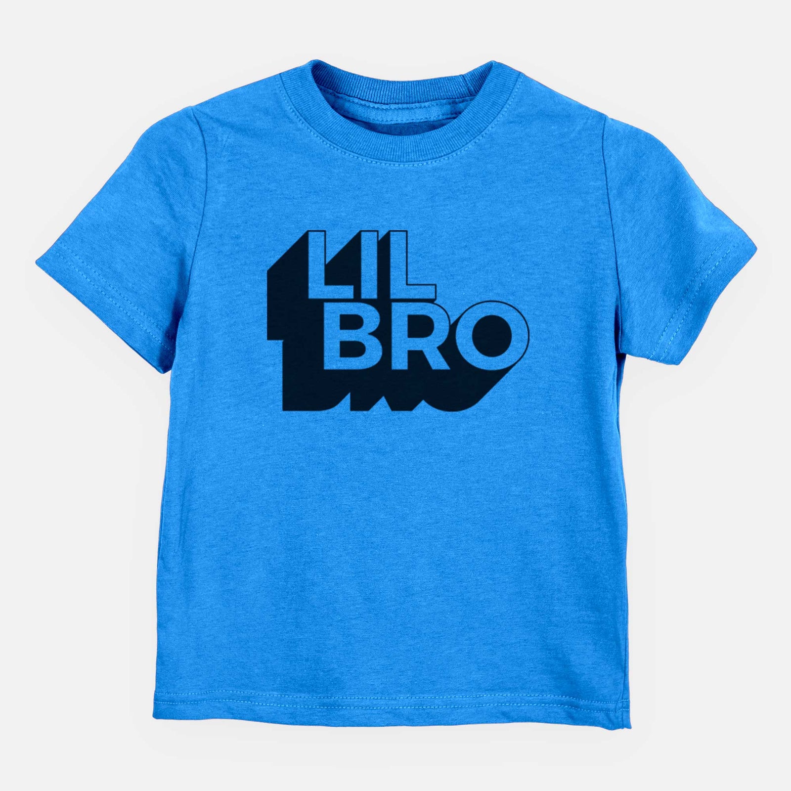 'Lil Bro - Blockscape Collection' design on a Blue kids' shirt