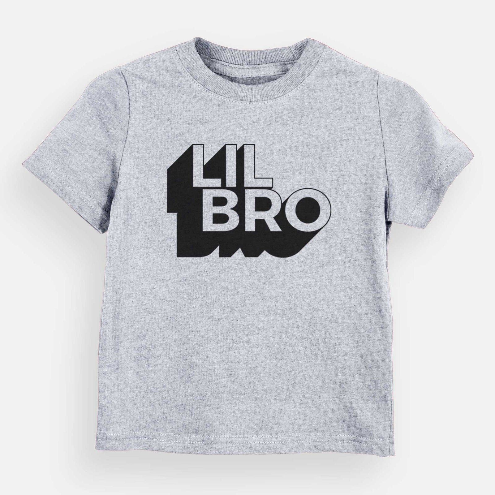 'Lil Bro - Blockscape Collection' design on a Grey kids' shirt
