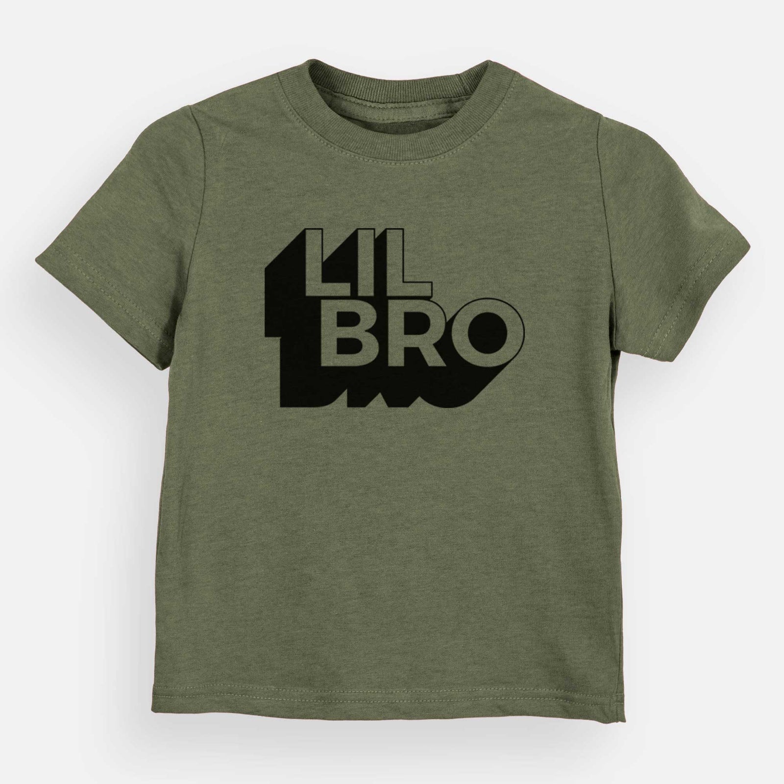 'Lil Bro - Blockscape Collection' design on an Olive kids' shirt