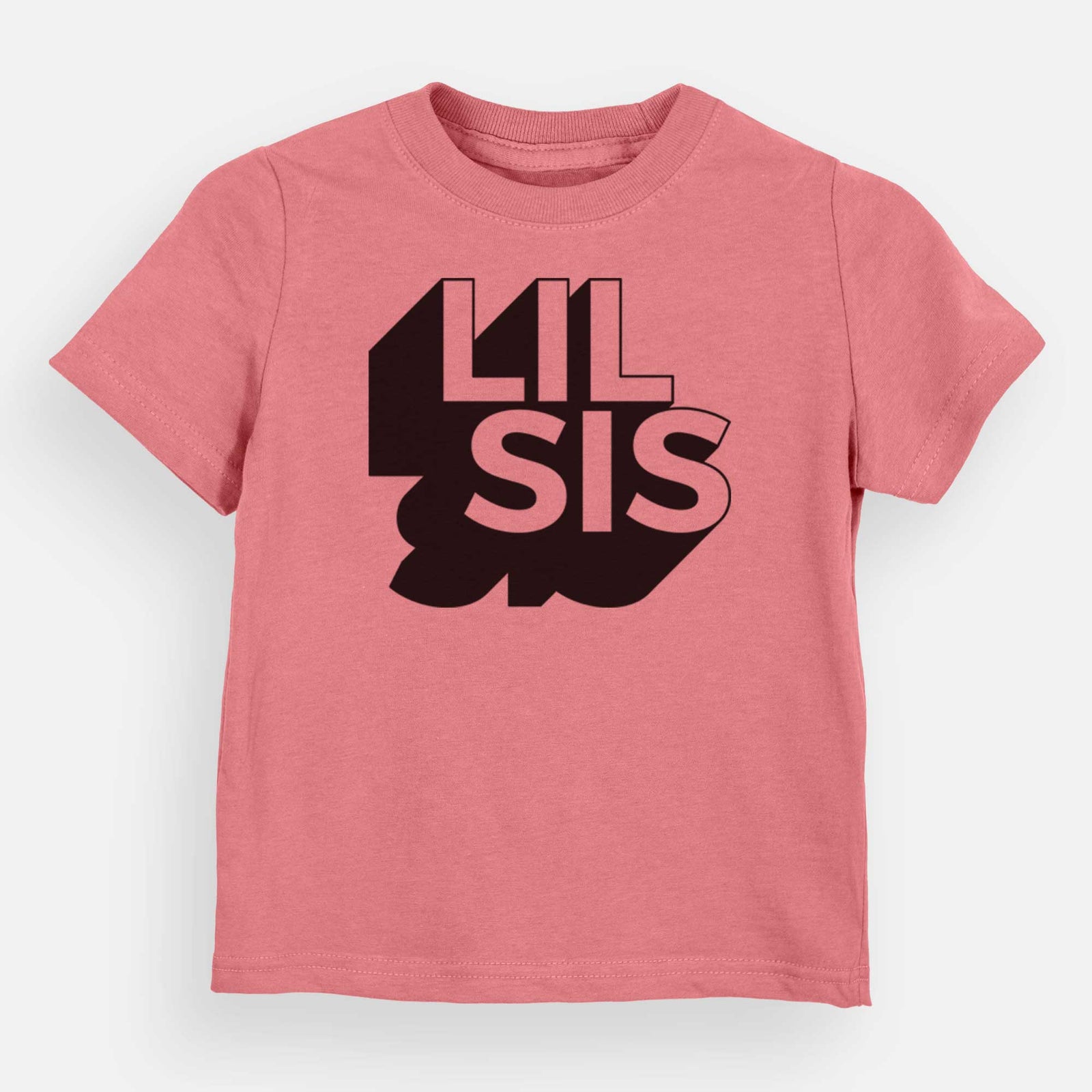 'Lil Sis - Blockscape Collection' design on a Mauve kids' shirt