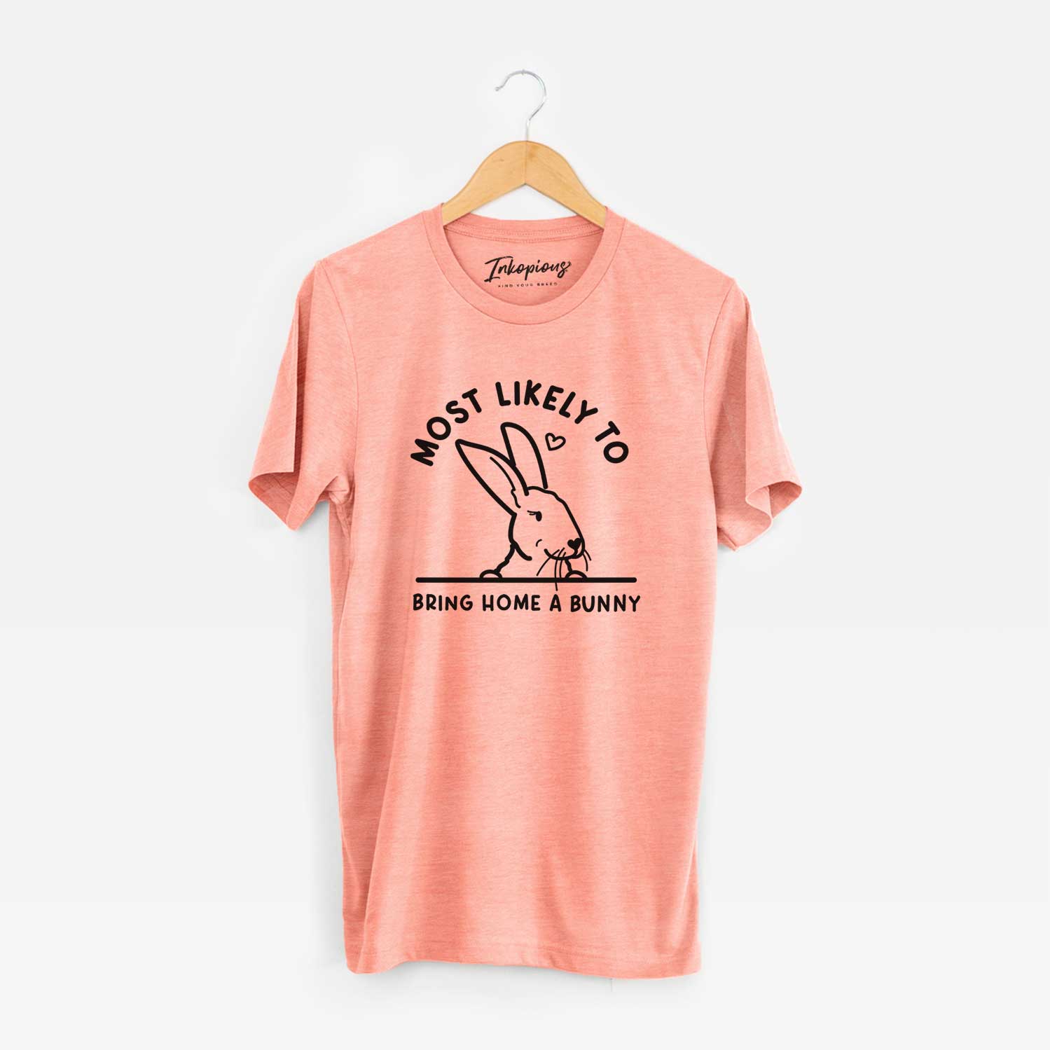 'Most Likely to Bring Home a Bunny' design on a Sunset Unisex crewneck