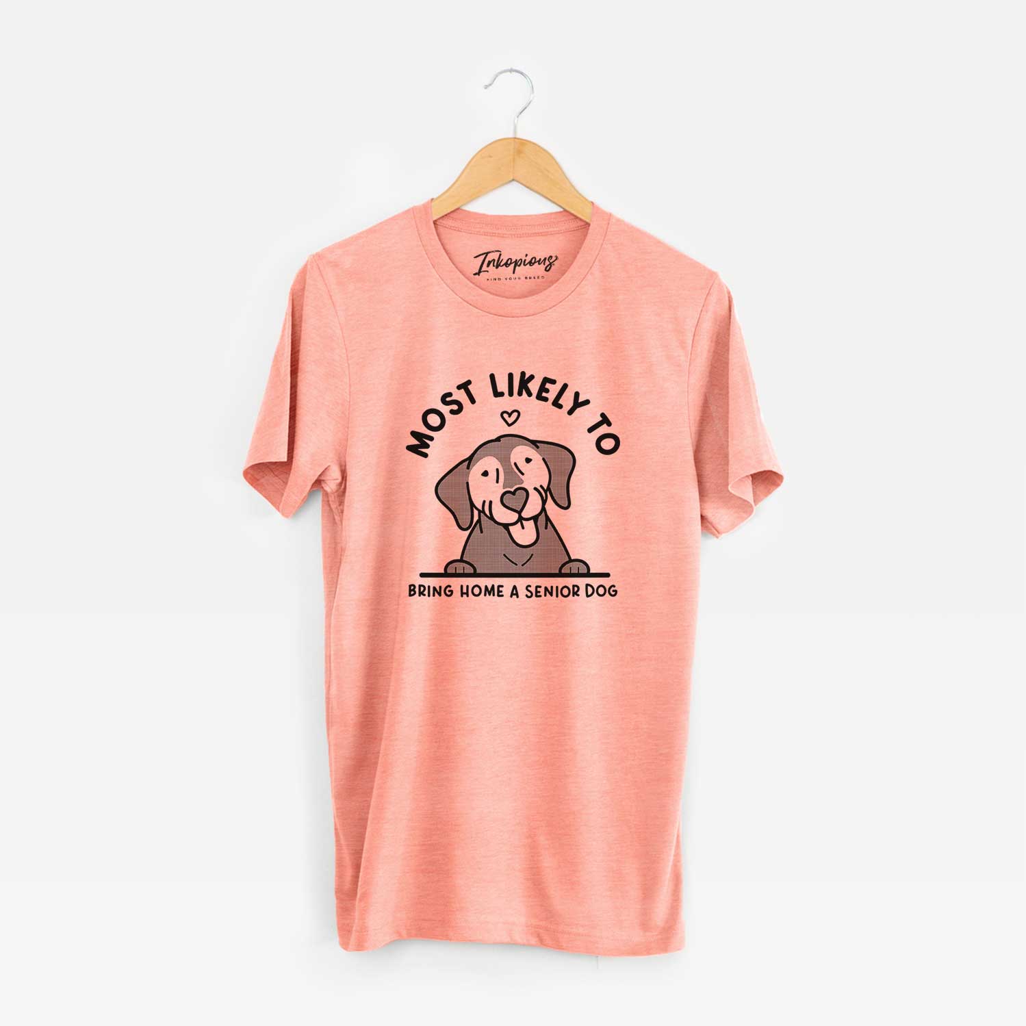 'Most Likely to Bring Home a Senior Dog' design on a Sunset Unisex crewneck