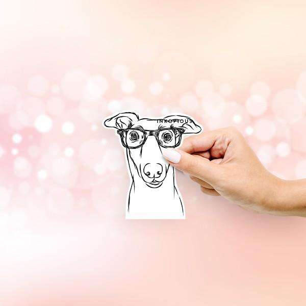 'Diva the Greyhound' design on a decal sticker