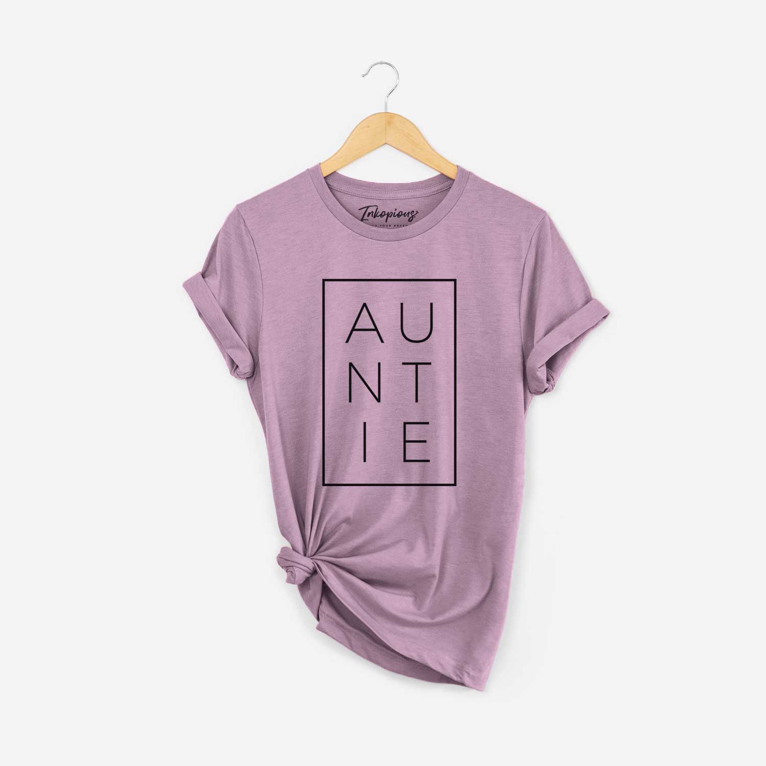 'Auntie Boxed' design on an Orchid Unisex crewneck