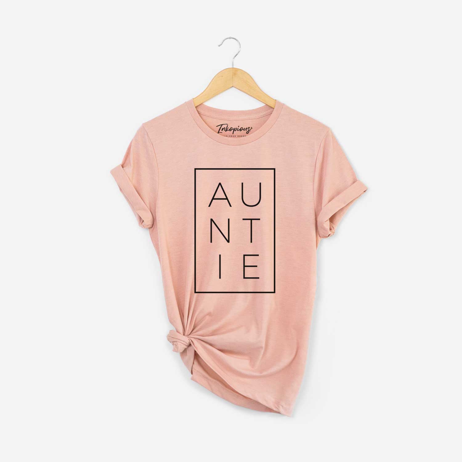 'Auntie Boxed' design on a Peach Unisex crewneck
