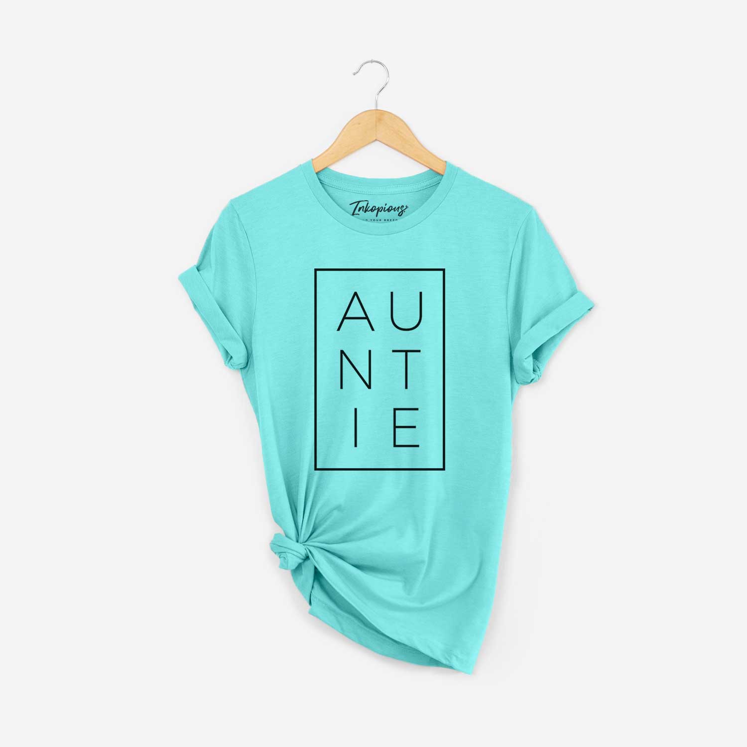 'Auntie Boxed' design on a Sea Green Unisex crewneck