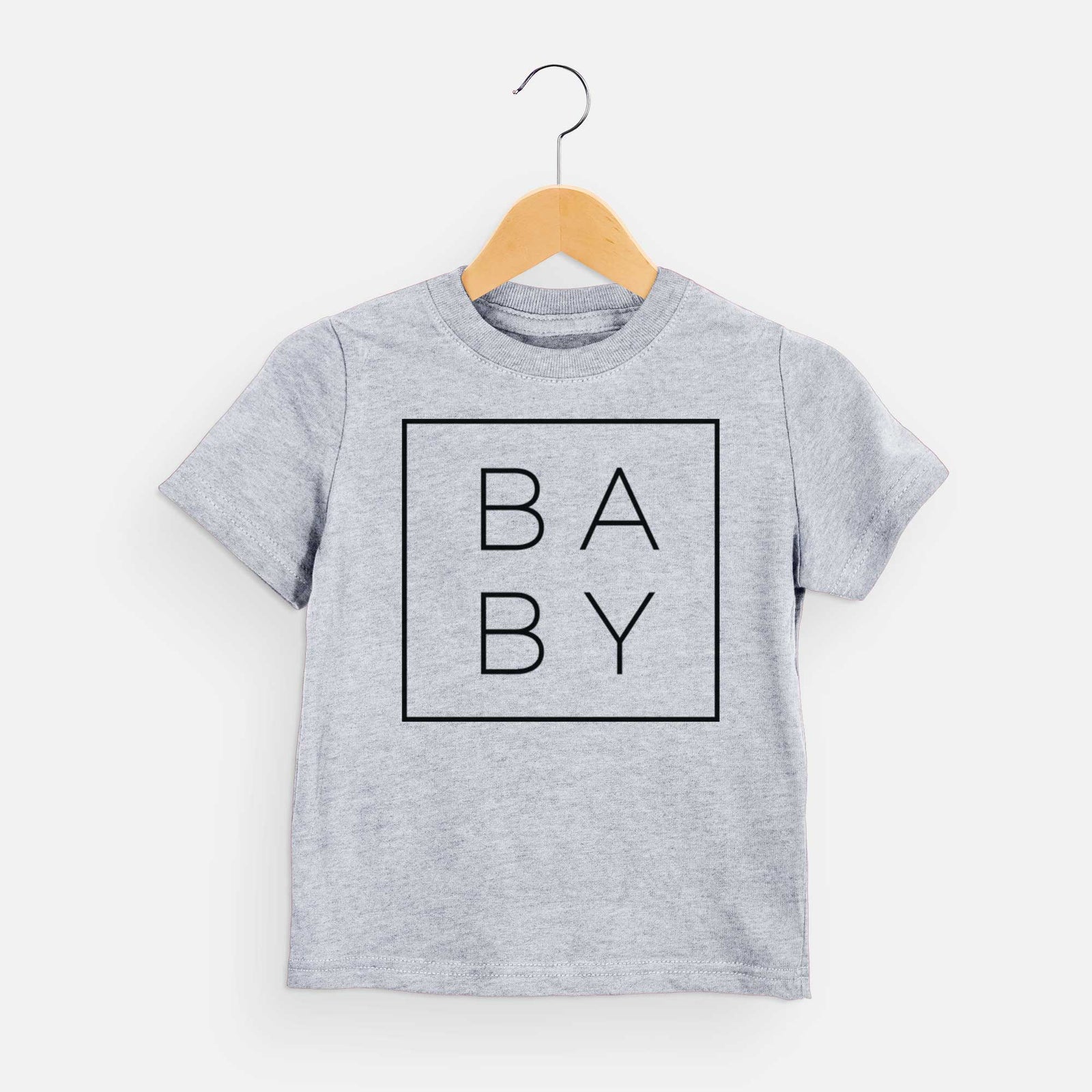 'Baby Square' design on a Grey kids' shirt