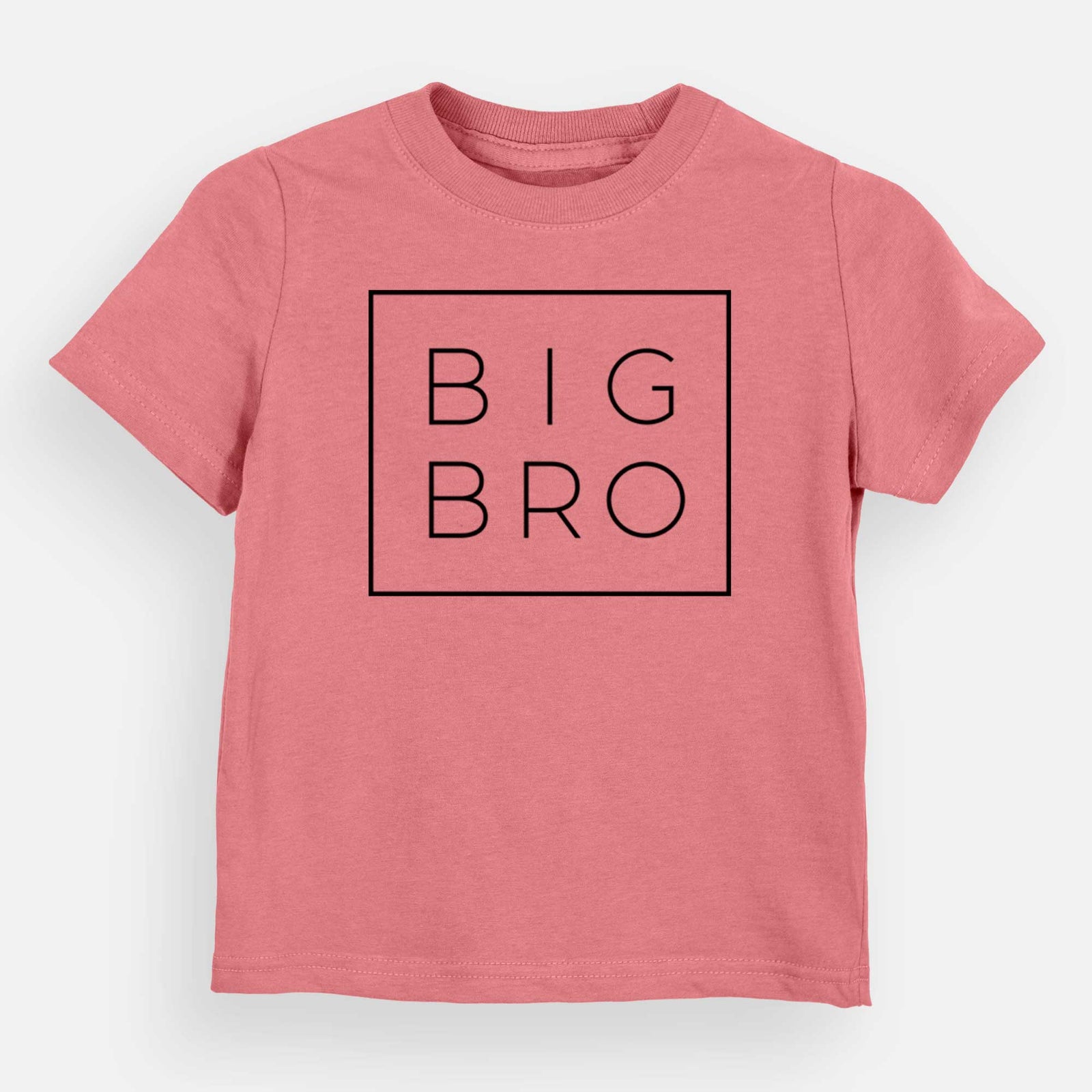'Big Bro Boxed' design on a Mauve kids' shirt