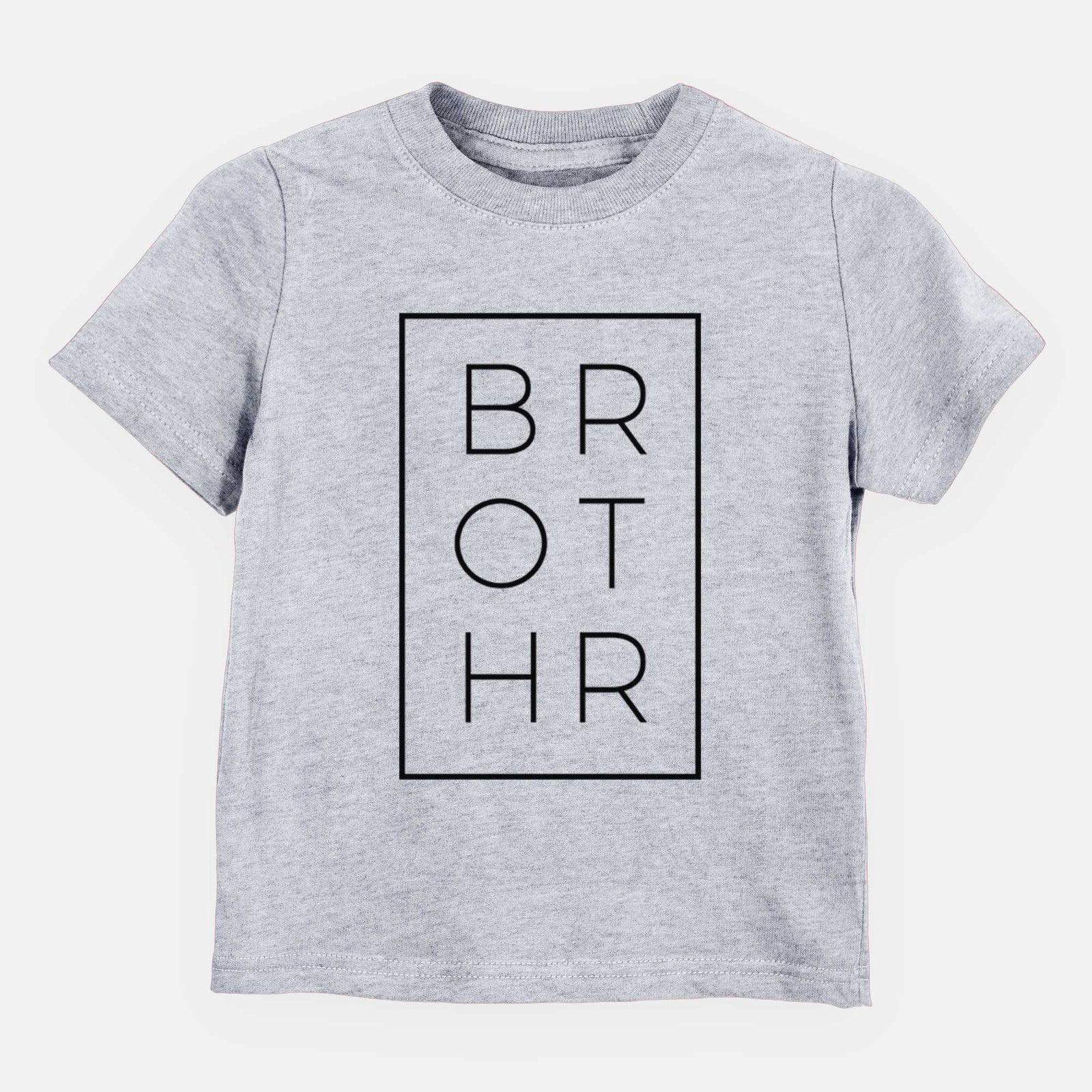 'Brother Boxed' design on a Grey kids' shirt