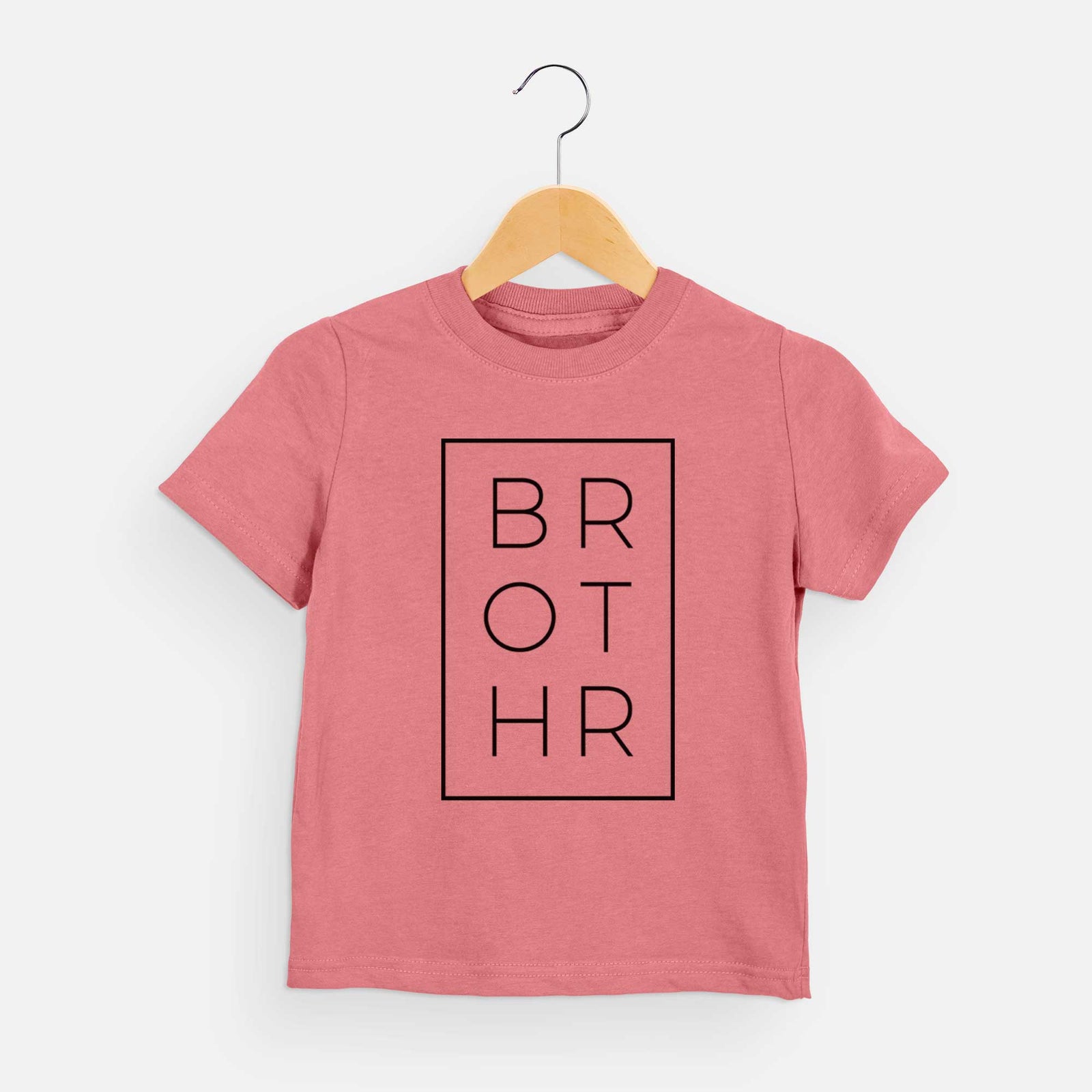 'Brother Boxed' design on a Mauve kids' shirt