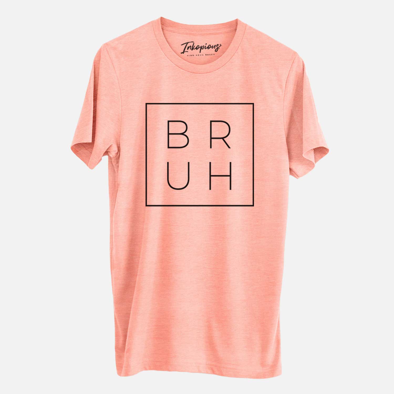 'Bruh Boxed' design on a Sunset Unisex crewneck