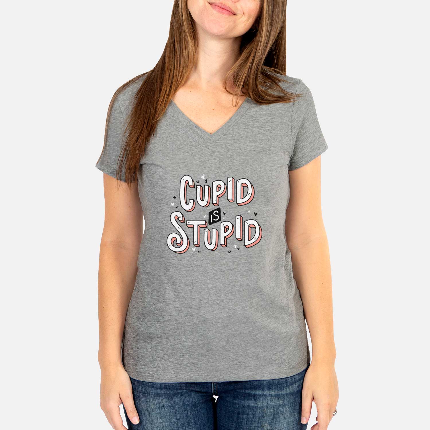 Cupid Is Stupid - Women's V-neck Shirt