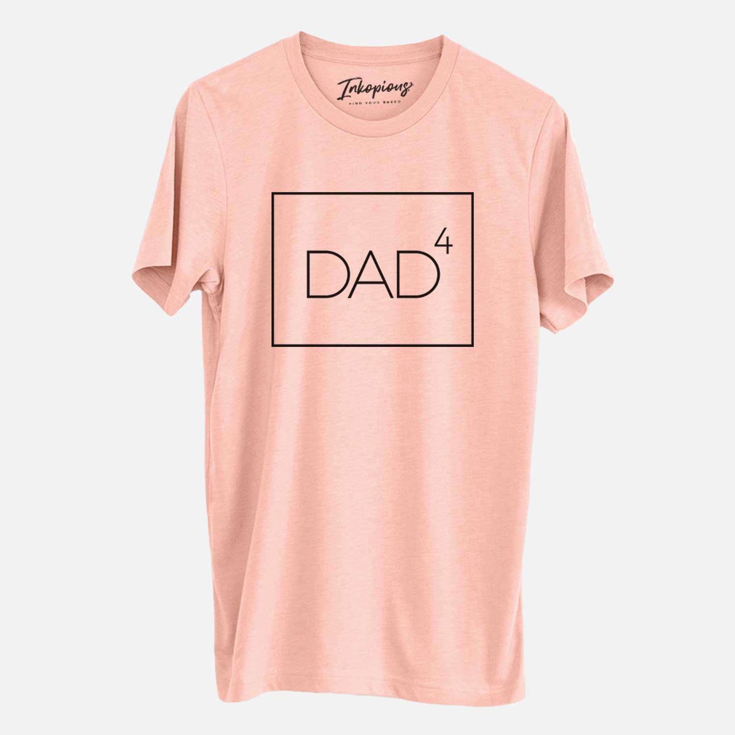 'Dad to the 4th Power Boxed' design on a Peach Unisex crewneck