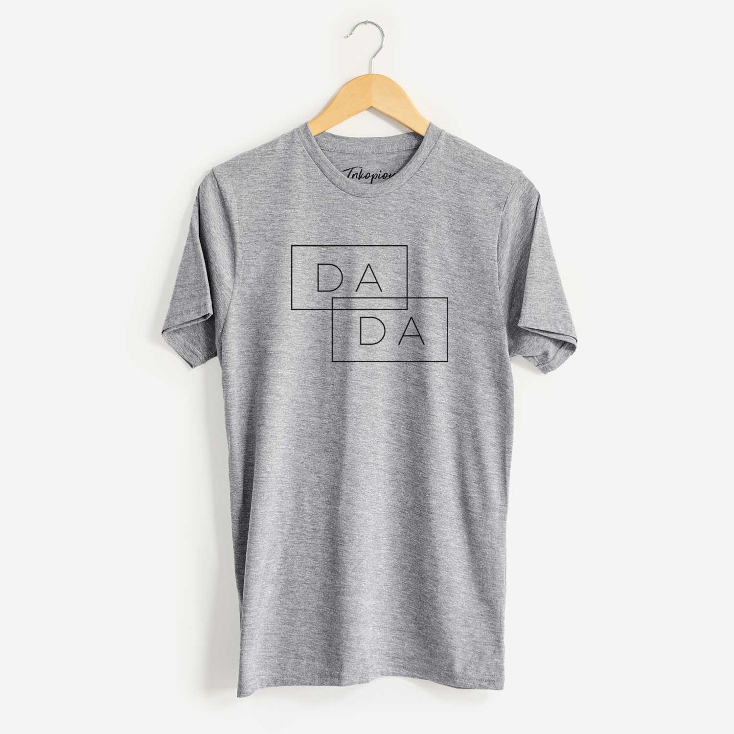 'Dada Double Rectangle' design on a Grey Unisex crewneck