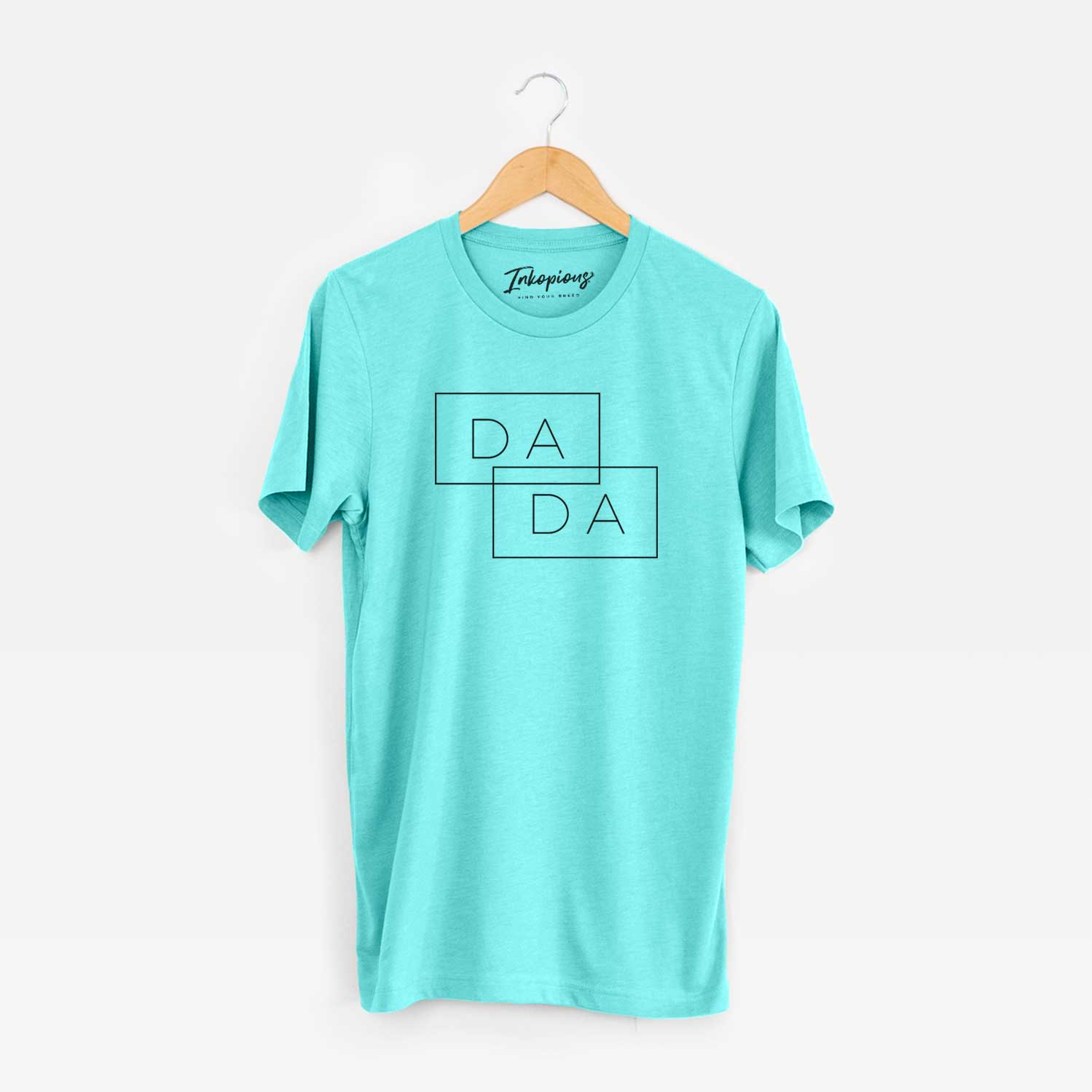 'Dada Double Rectangle' design on a Sea Green Unisex crewneck