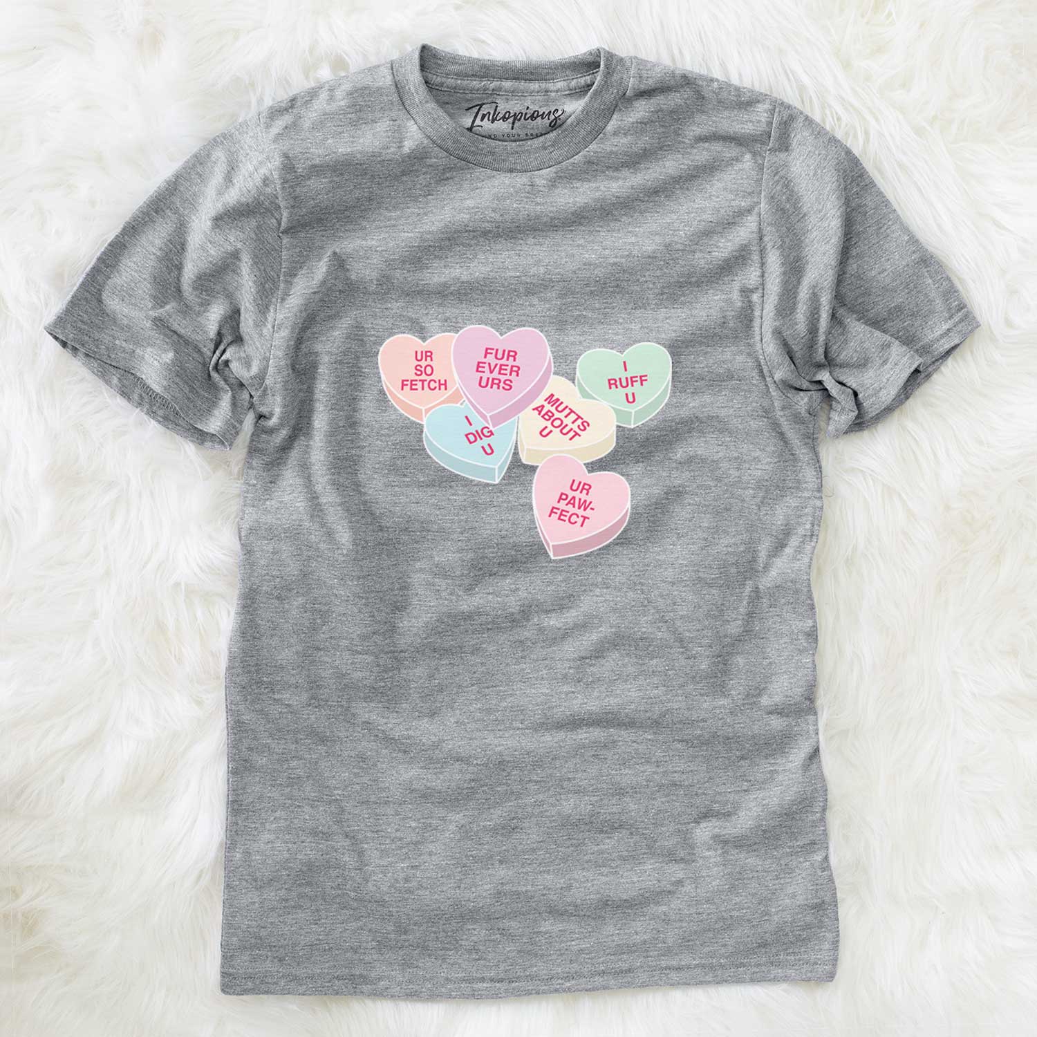 Dog Valentine Conversation Hearts - Unisex Crewneck