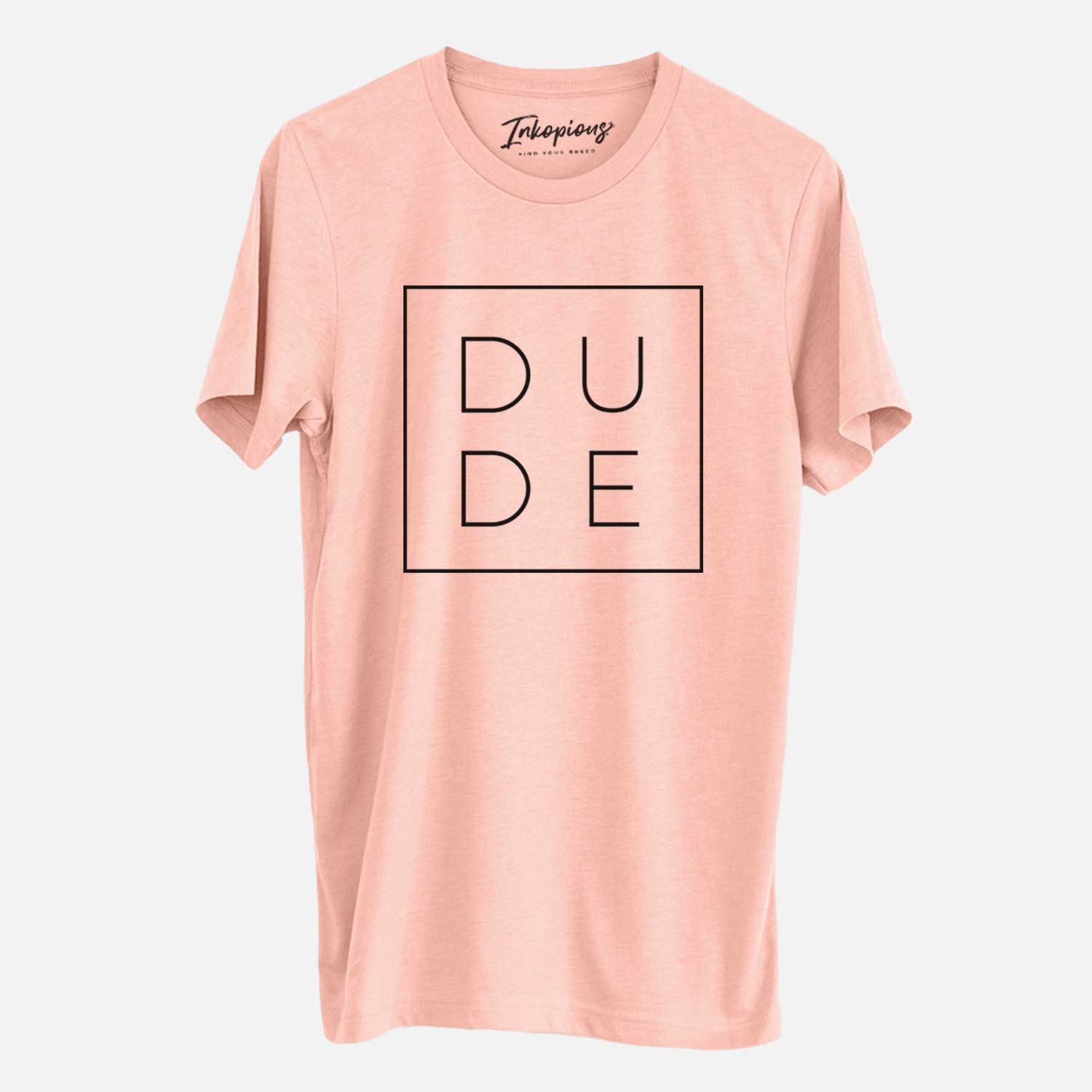 'Dude Boxed' design on a Peach Unisex crewneck