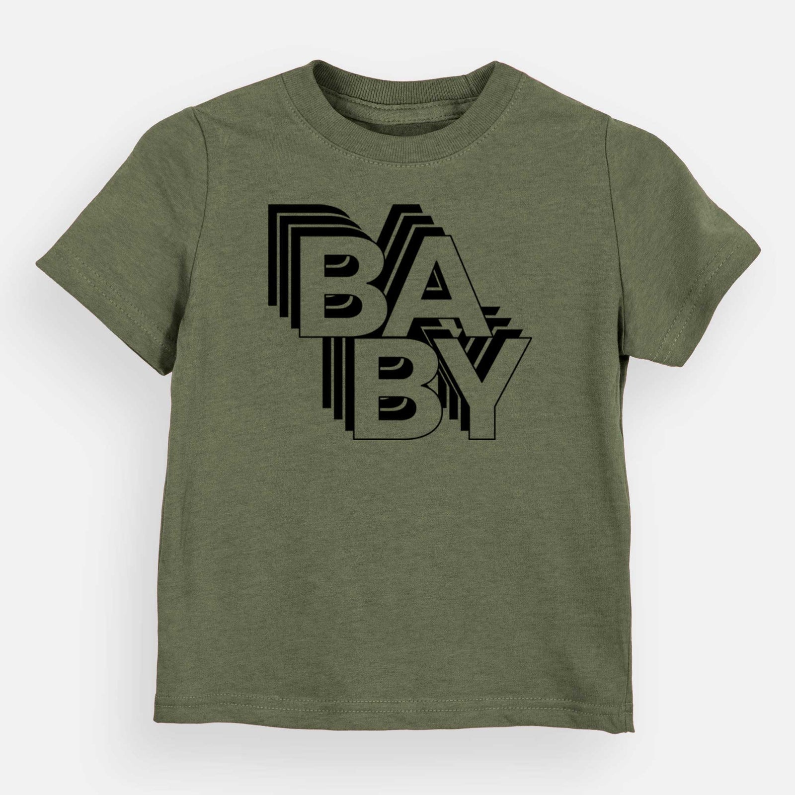 'Baby - Electristack Collection' design on an Olive kids' shirt