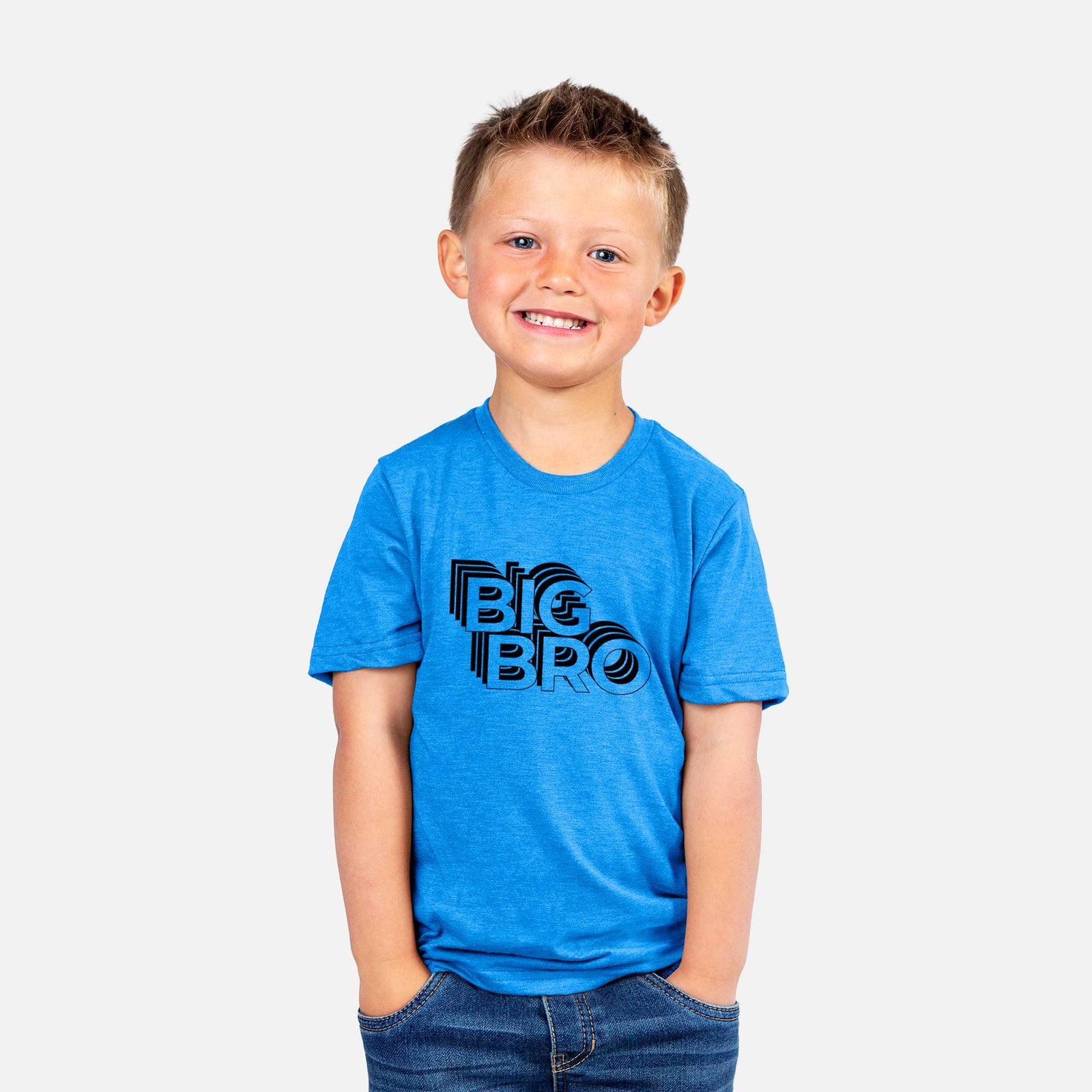 'Big Bro - Electristack Collection' design on a kids' shirt, worn by a boy
